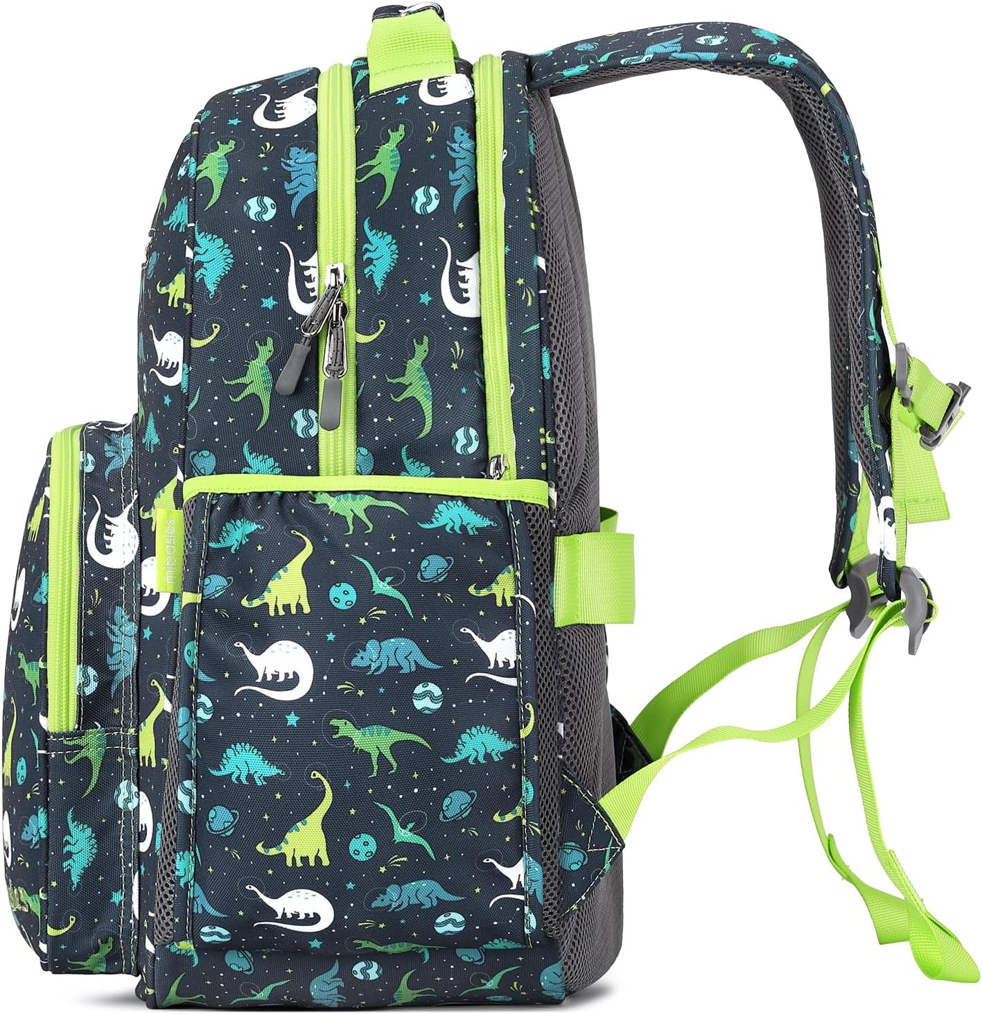 mibasies Boys Backpack: Large Kids Backpack Boys for Elementary School with Laptop Compartment - Galaxy Dinosaur