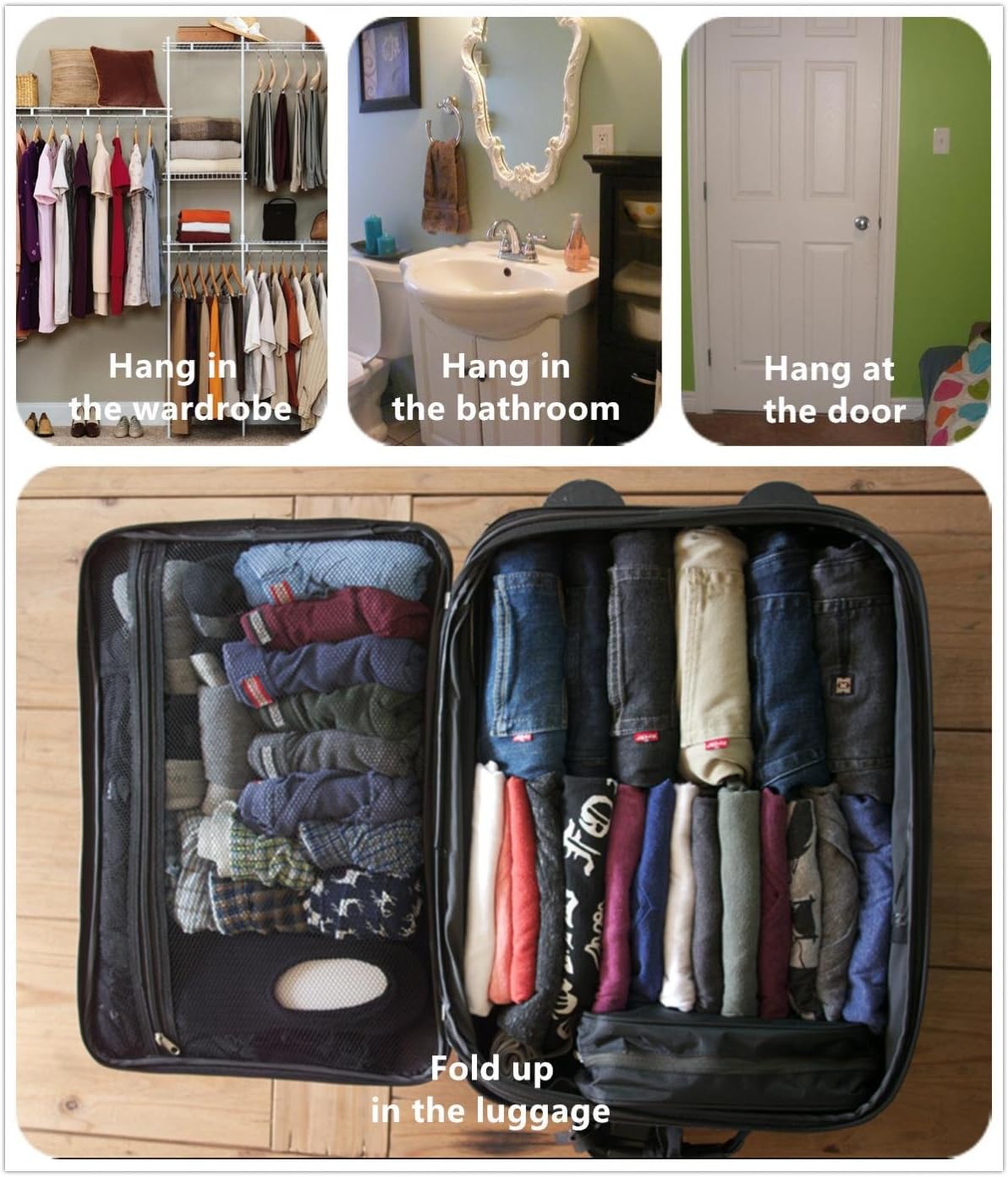 Foldable Clear Hanging Travel Toiletry Bag Cosmetic Organiser Storage