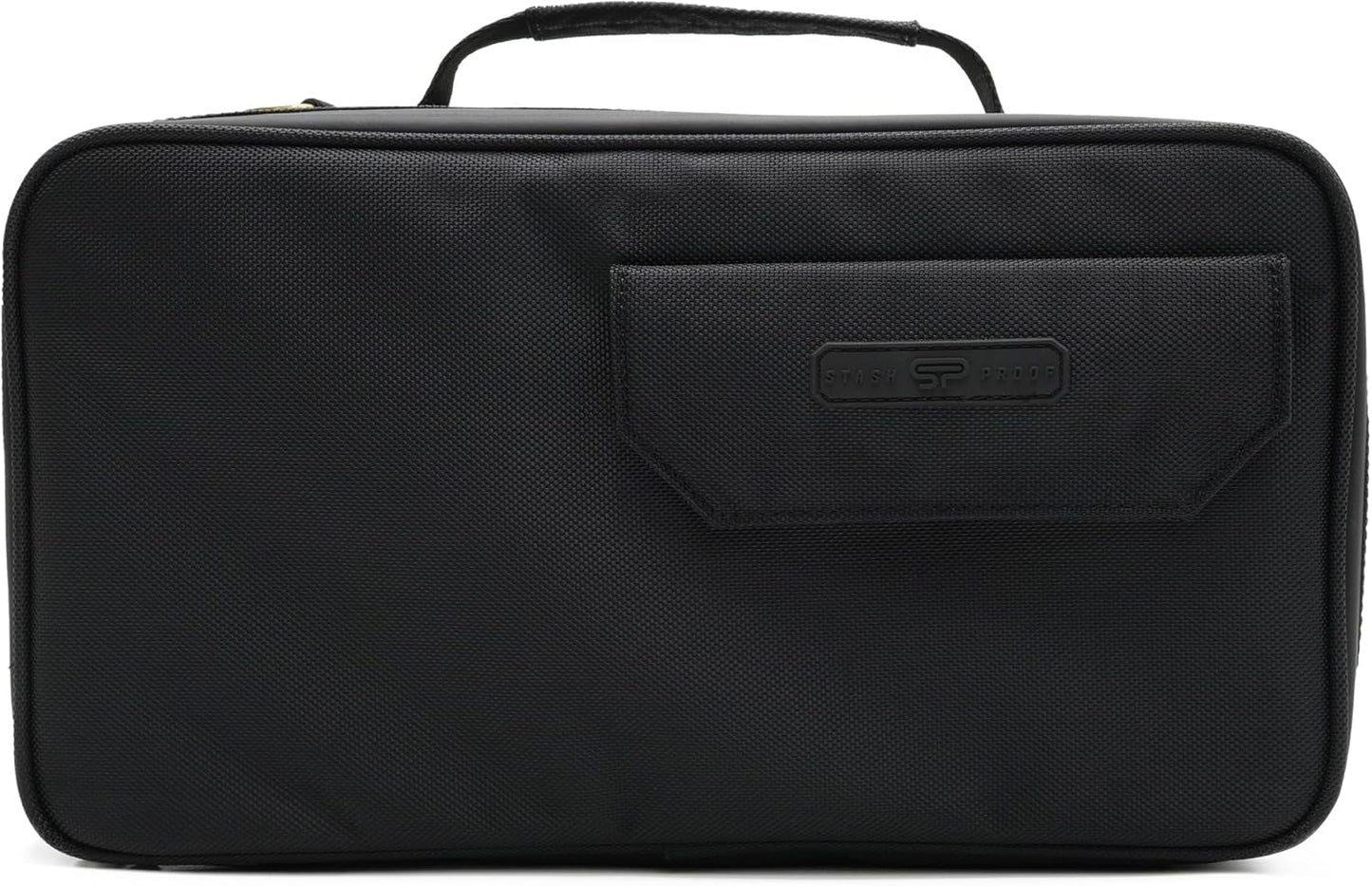 Large Storage Case with TSA Combination Lock Bag, Portable Carbon Lined, XL Medicine Lockable Box for Travel & Home Secured Box Organizer Divider Jars Accessories, Removable Tray (Black)