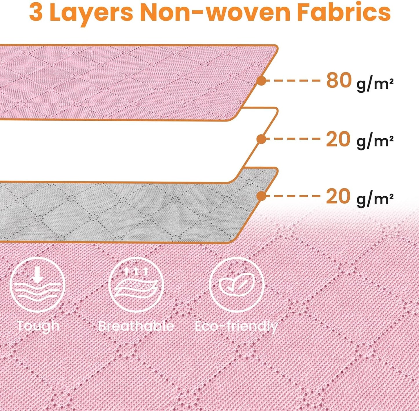 Fab totes 24 Gallons Clothes Storage, Foldable Thick Fabric Blanket Storage Bags, Containers for Organizing Bedroom, Closet, Clothing, Comforter, Organization with Handle (10 Pack,Pink)