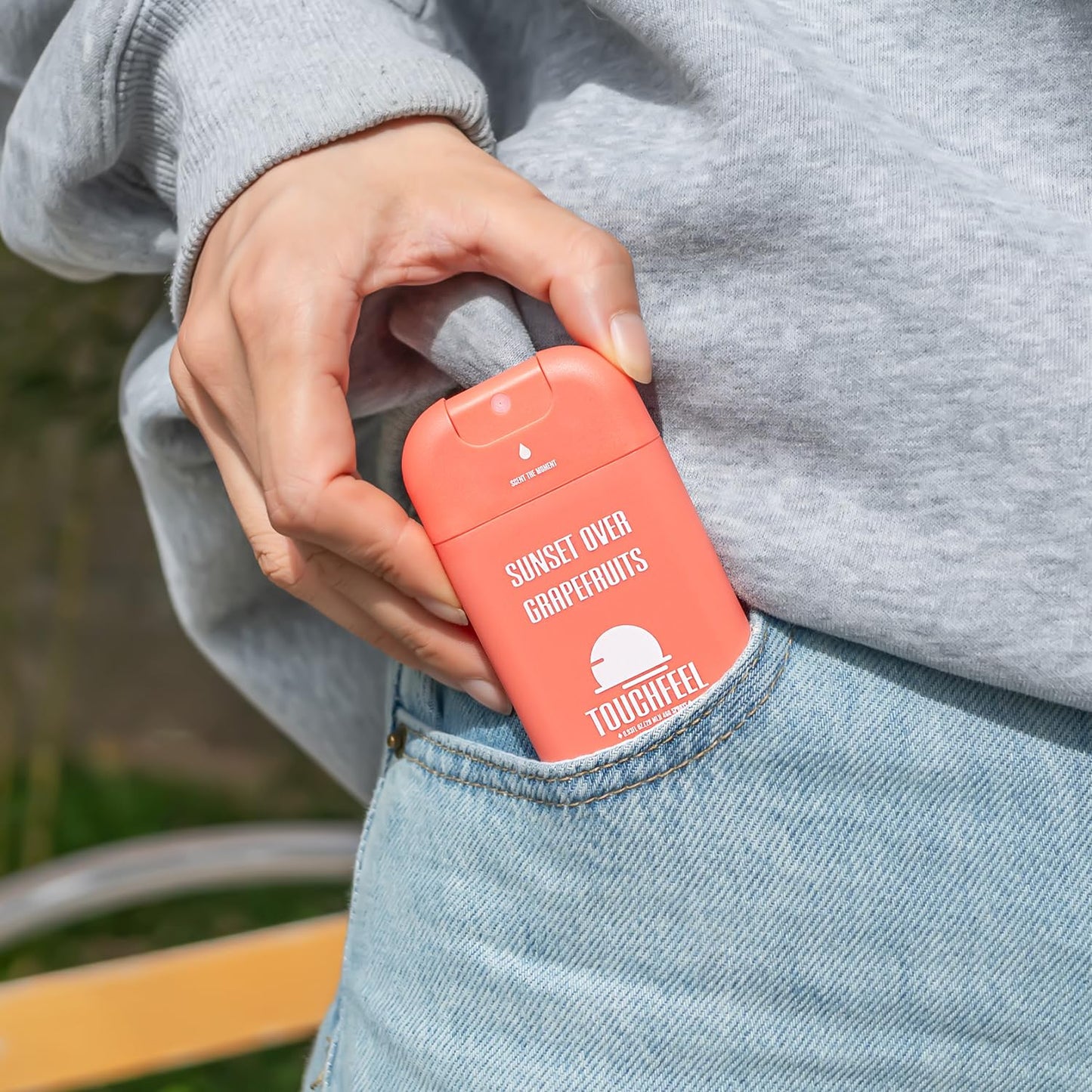 Power Mist Hand Sanitizer Spray, Scented Hydrating Hand Sanitizers Travel Size Refillable, Pocket Portable 3-Pack (Sunset over Grapefruits) 0.93Fl Oz 460-Sprays Each