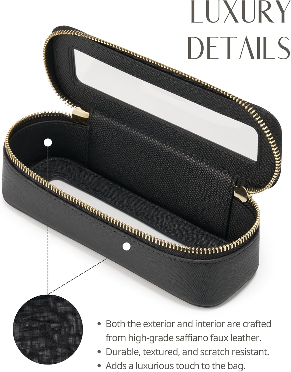 Popvibe Clear Makeup Bag Travel Cosmetic Case Transparent Toiletry Bag with Zipper, Portable Make Up Organizer Traveling Compact Car Bag for Essentials