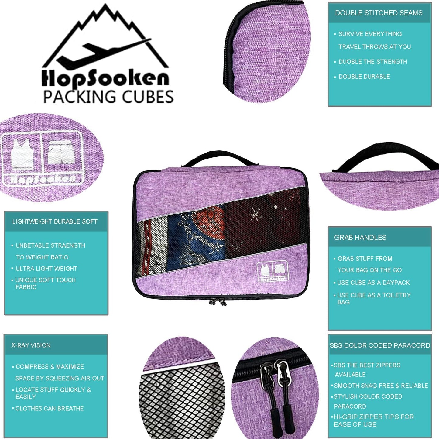 5 Set Packing Cubes for Travel Large Suitcase Luggage Organizer Bags Travel Accessories Vacation 4 Cubes 1 Laundry Pouch Bag