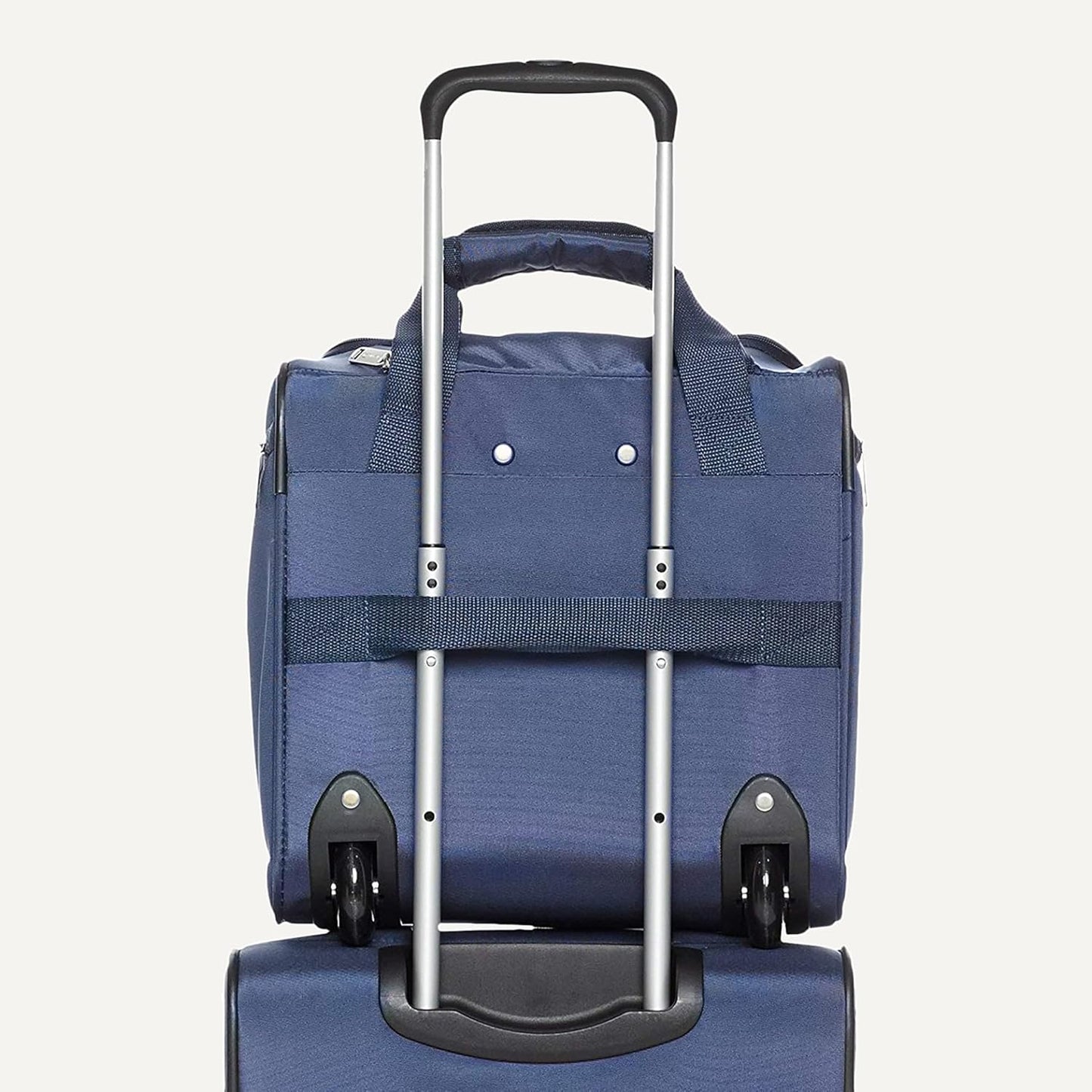 Amazon Basics Underseat Carry On Luggage with Wheels - 14" Rolling Travel Bag, Navy
