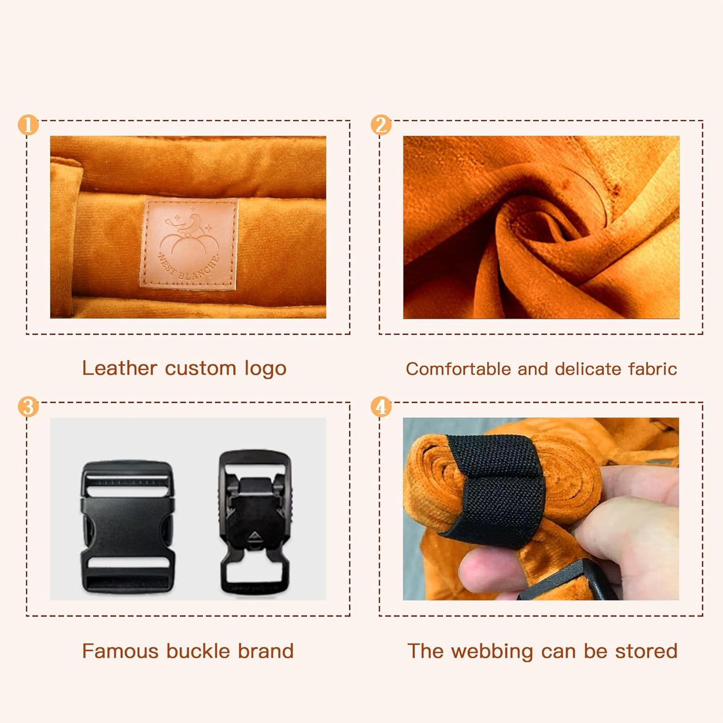 Baby Carrier for Newborn to Toddler, Cozy Baby Wrap Carrier 7-35 lbs, Ergonomic Backpack Design, Front and Back Facing Options, Orange