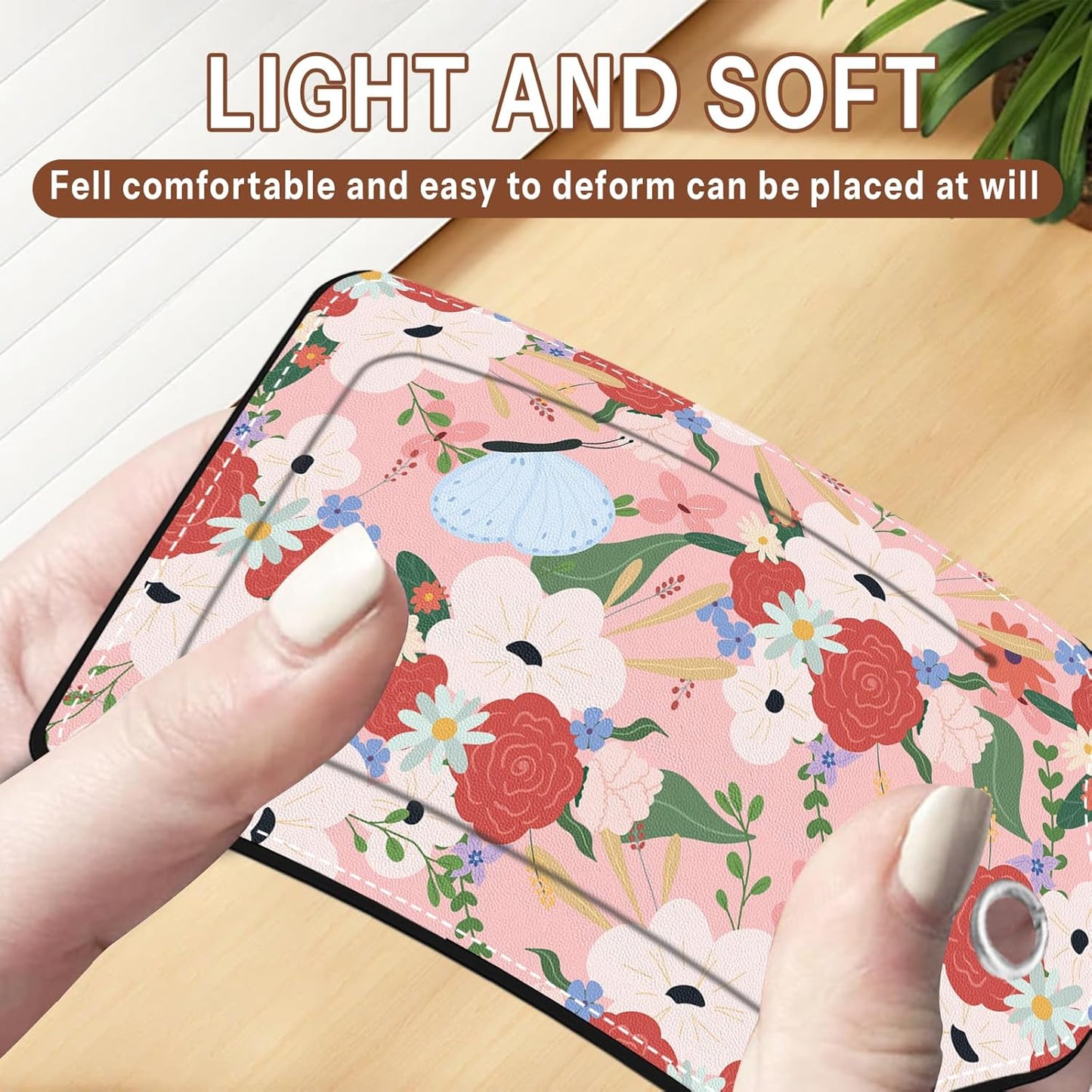 2 Pack Floral Luggage Tag for Suitcase, Pink Luggage Tags PU Leather Suitcase Tags Identifiers Stainless Steel Loop ID Bag Tags Card Baggage Bag Label