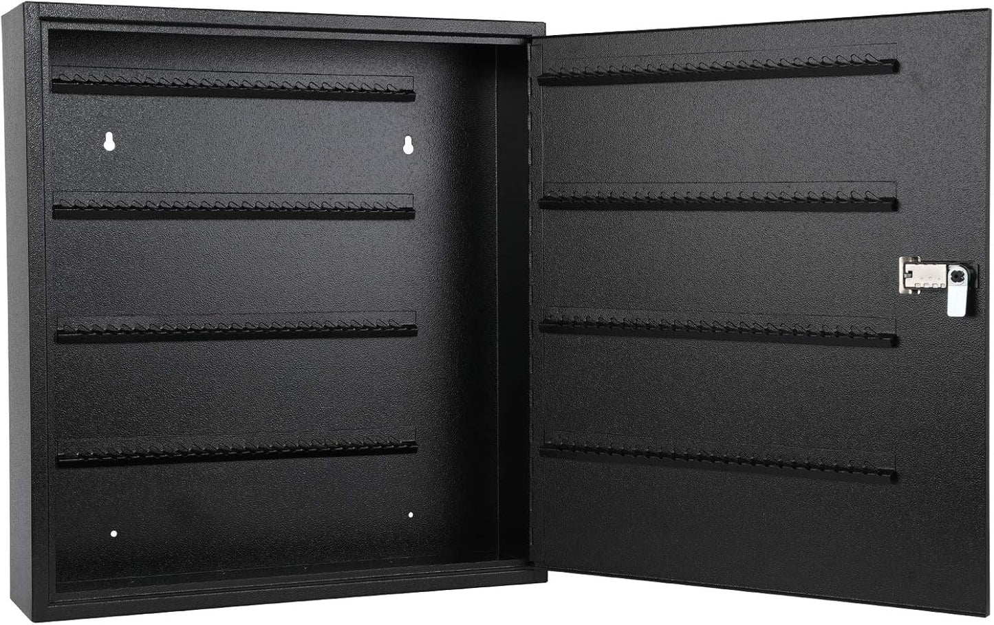 KYODOLED Key Cabinet Lock Box with Code, Wall Mount Key Storage Box with Combination Lock, Hooks & Labels, (Black, 200 Key)
