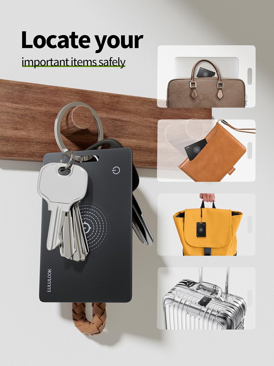 LULULOOK Wallet Tracker Card, Ultra Slim Airtag Wallet Works with Apple Find My (iOS Only), Wireless Rechargeable GPS Smartcard Tracker for Luggage, Tags, Passport, Purse, IP68 Waterproof, 1 Pack