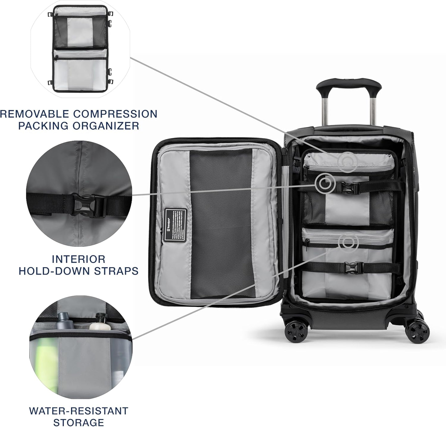 Travelpro Crew Classic Lightweight Softside Expandable Carry on Luggage, 8 Wheel Spinner Suitcase, Men and Women, Carry On 21-Inch, Titanium Grey