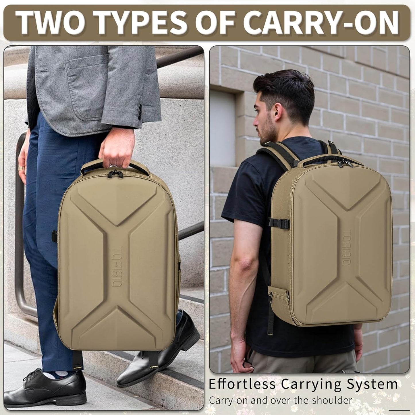 TORIBIO Camera Backpack, Hardshell DSLR Photography Camera Bag, Waterproof Hard Shell Camera Case with Tripod Holder & 15.6" Laptop Compartment Compatible with Canon/Nikon/Sony/DJI Mavic Drone