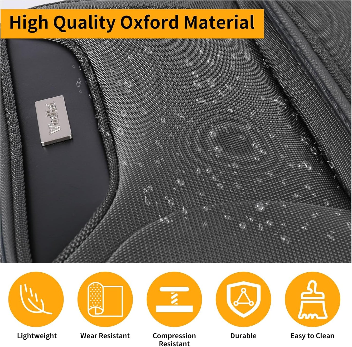 3-Piece Softside Expandable Luggage Set with Front Open Pocket, Lightweight and Durable Oxford Fabric Suitcase Set with TSA Lock (Gray, 20in/24in/28in)