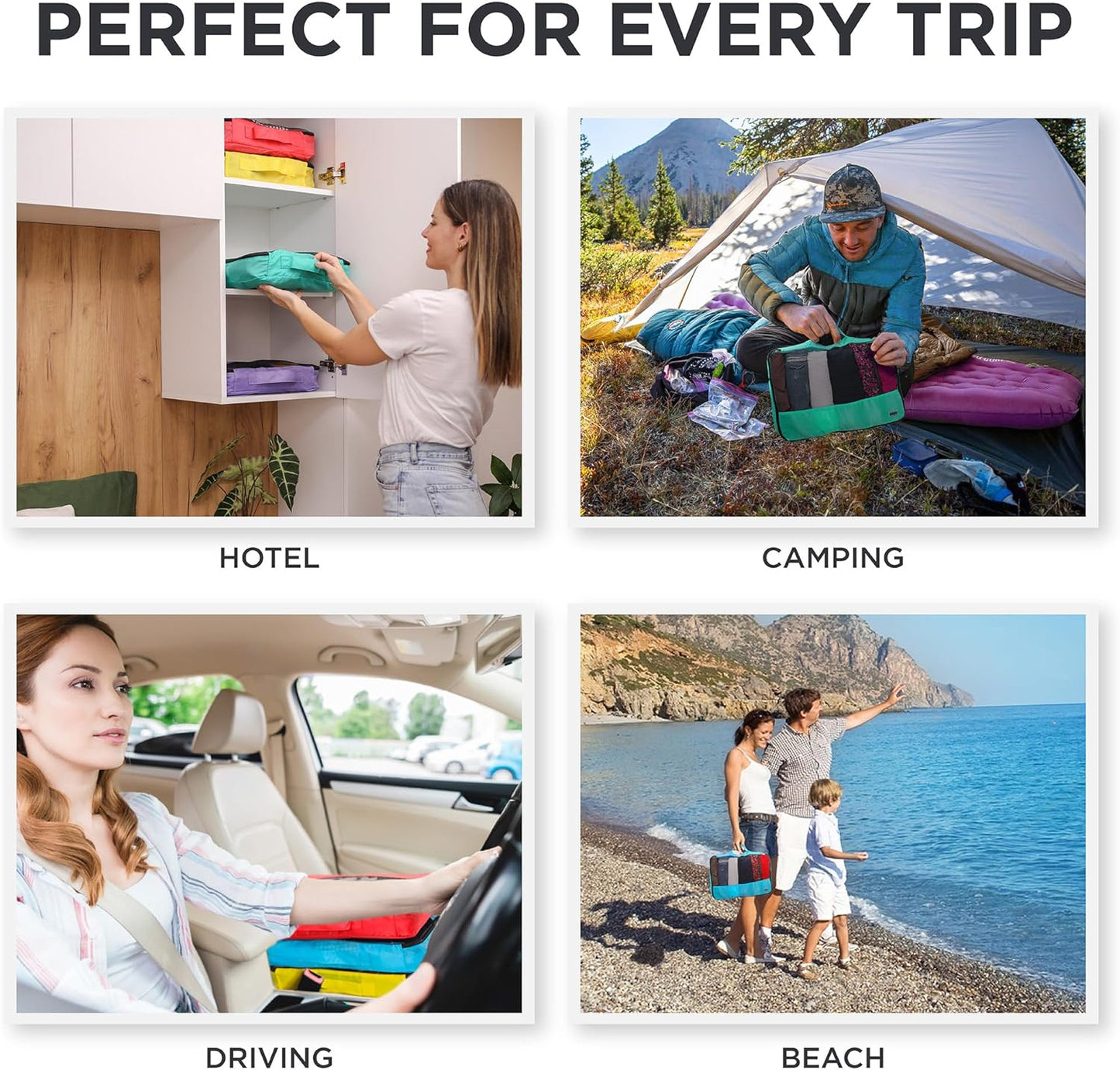 Large Compression Packing Cubes for Travel - 5 Pcs set of Packing Cubes Compression, Carry on Suitcase Organizer Bags - Travel Cubes Organizer Bags for Luggage