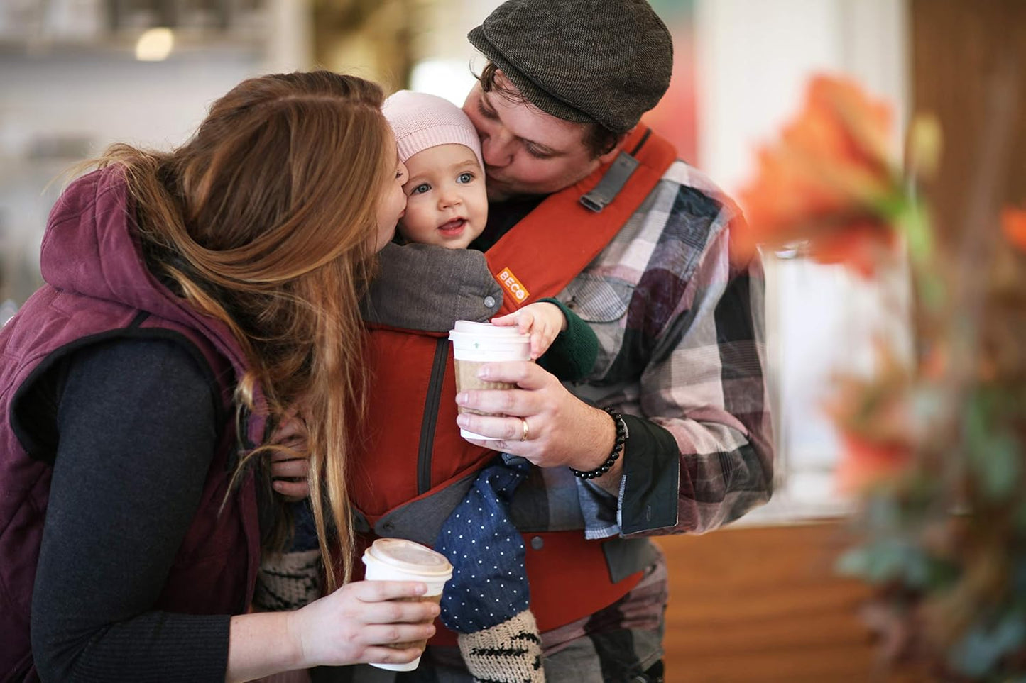 Beco 8 Baby Carrier from Newborn to Toddler (7-45lbs) - All in 1 Hybrid Front, Hip and Backpack Style Carrier with Breathable, Cooling Mesh - Rust