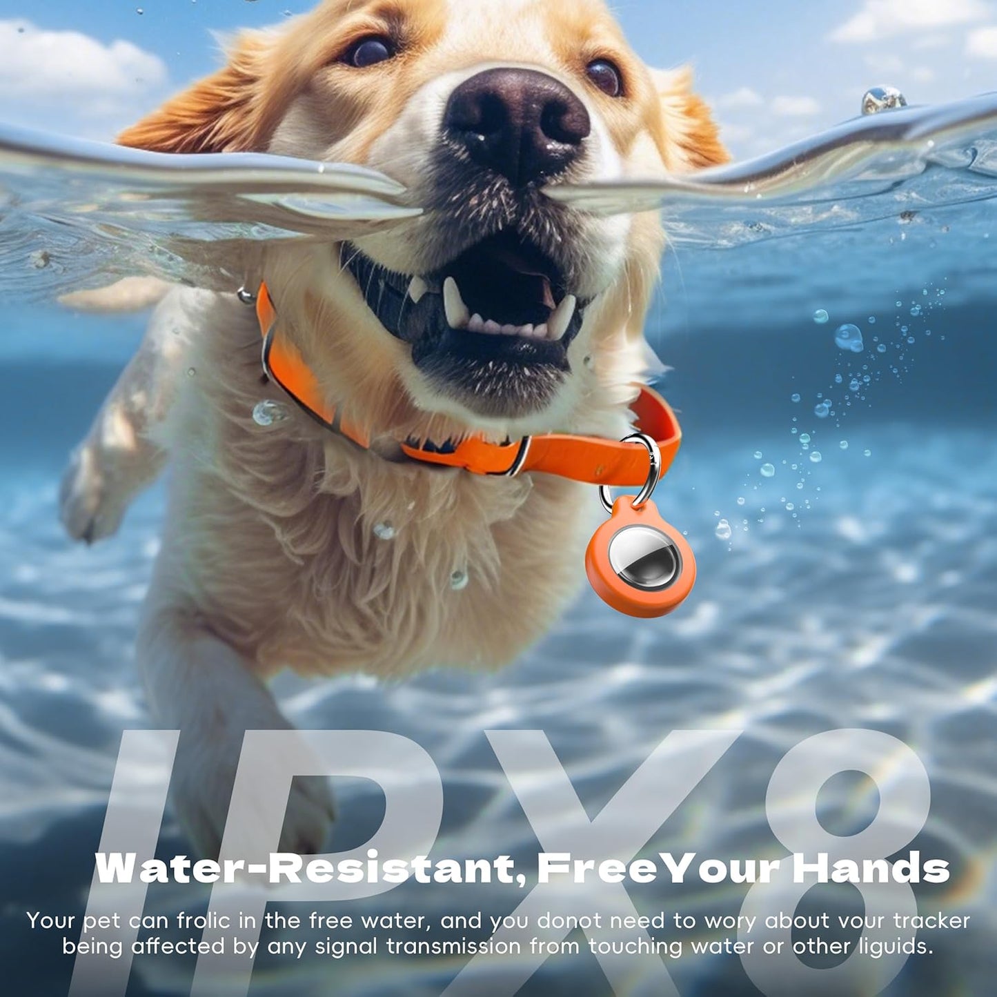 2025 New Waterproof AirTag Keychain Holder - (Set of 4) Air Tag Locking Case with Cable, Compatible with Apple AirTags, Ultra Durable Loss Prevention Case for Luggage, Keys,Black, Orange, Blue, Red