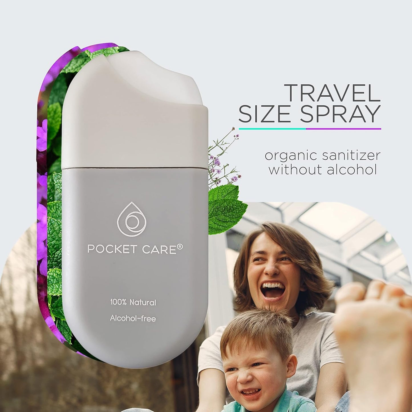 POCKET CARE | 3 Pack Sport Perfume Hand sanitizer Spray 15 ml - Spray for Hands | Organic Moisturizing Spray | Travel Size - Travel Accessories | 100% natural