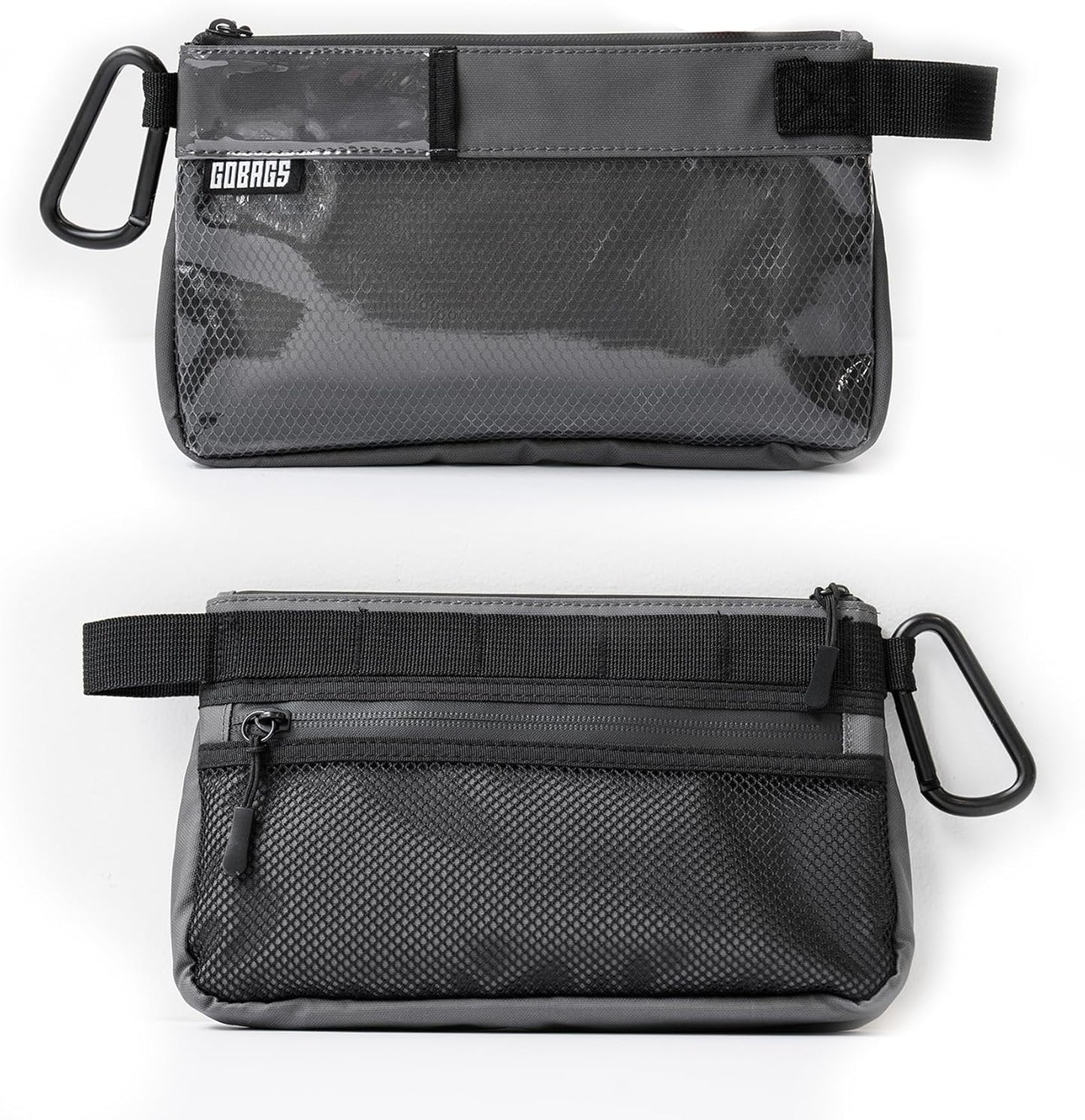 GOBAGS Production Zipper Bags - Electronics & Camera Accessories Bag - Cable organizer, Gear Accessory Pouch, Travel Camera Essentials (Small, Gray, 2 pack)