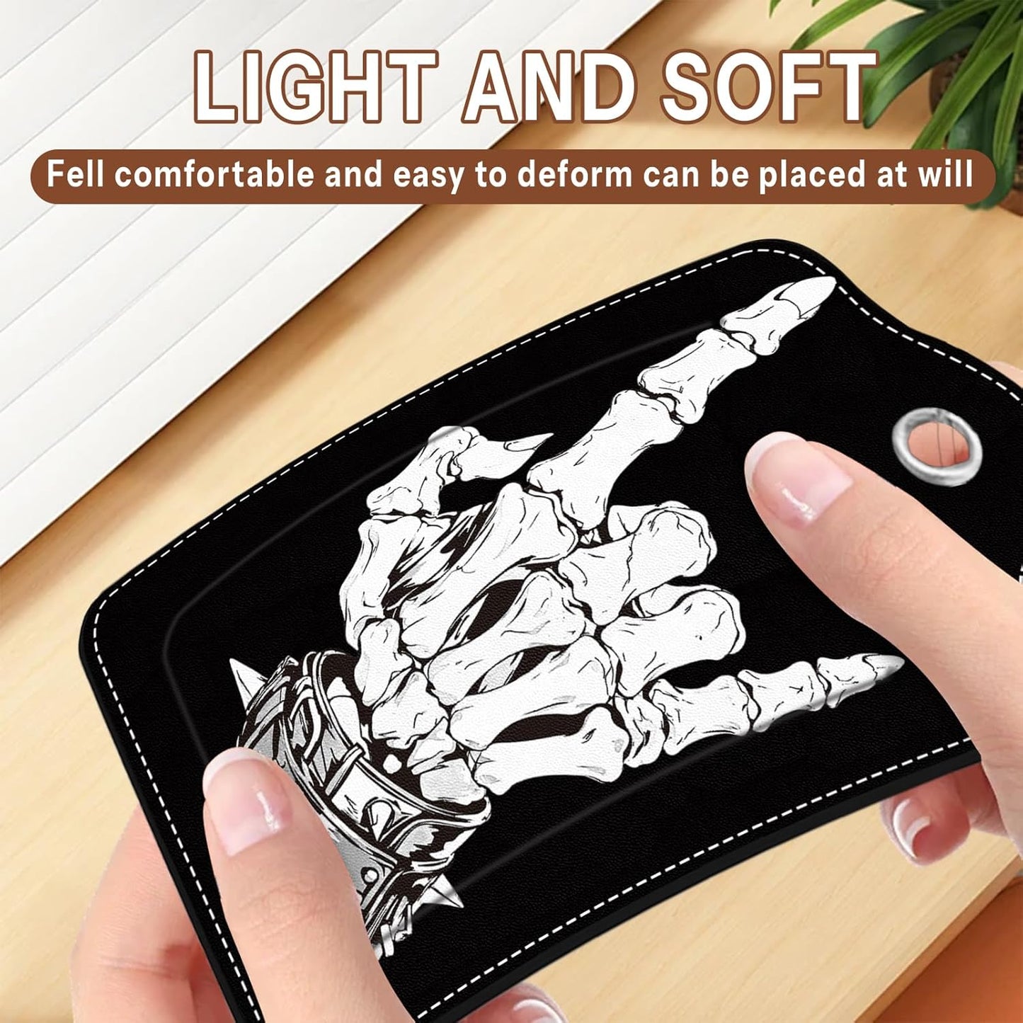 2 Pcs Skull Luggage Tags for Suitcases, Black Leather Luggage Tags, Privacy Cover ID Label with Stainless Steel Loop & Address Card, Funny Skull Travel Bag Tag Luggages Accessories for Suitcases