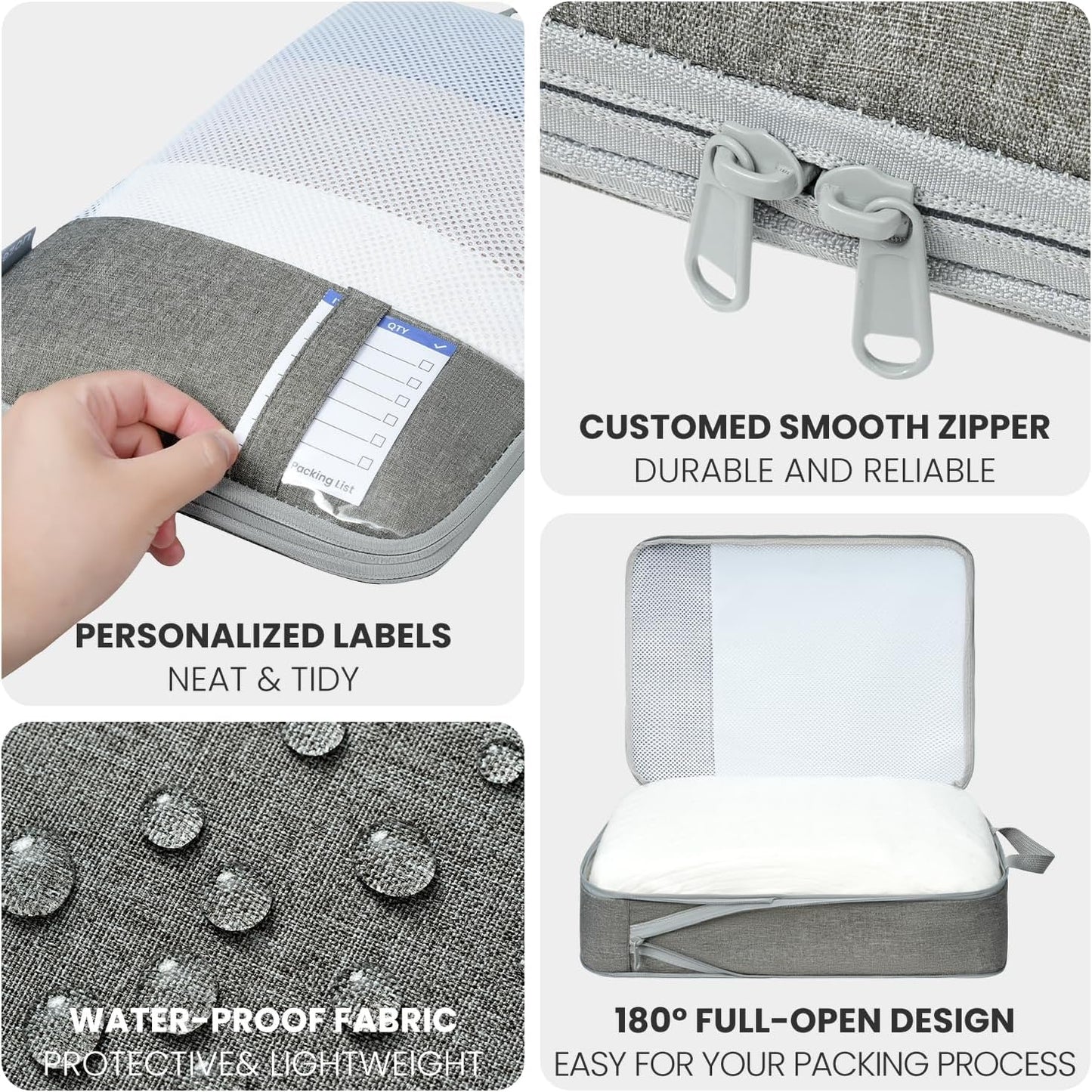 8 Set/6 Set/4 Set Compression Packing Cubes for Travel, Lightweight Vacation Travel Essentials, Travel Accessories for Suitcase Organizer Bags Set, Durable Luggage Organizer