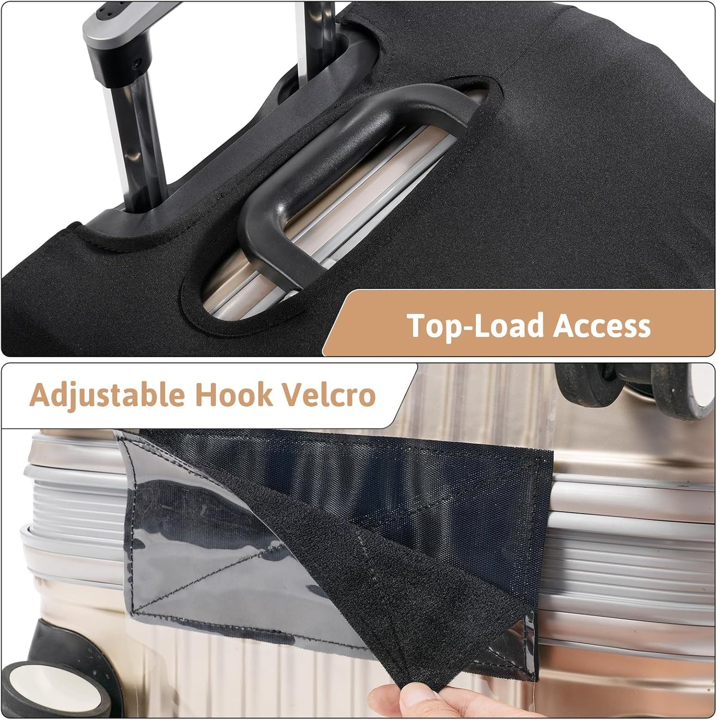 OrgaWise Clear Luggage Cover, For Suitcase Tsa Approved Transparent TPU Suitcase Cover Protector Fit 26-28 Inch Luggage