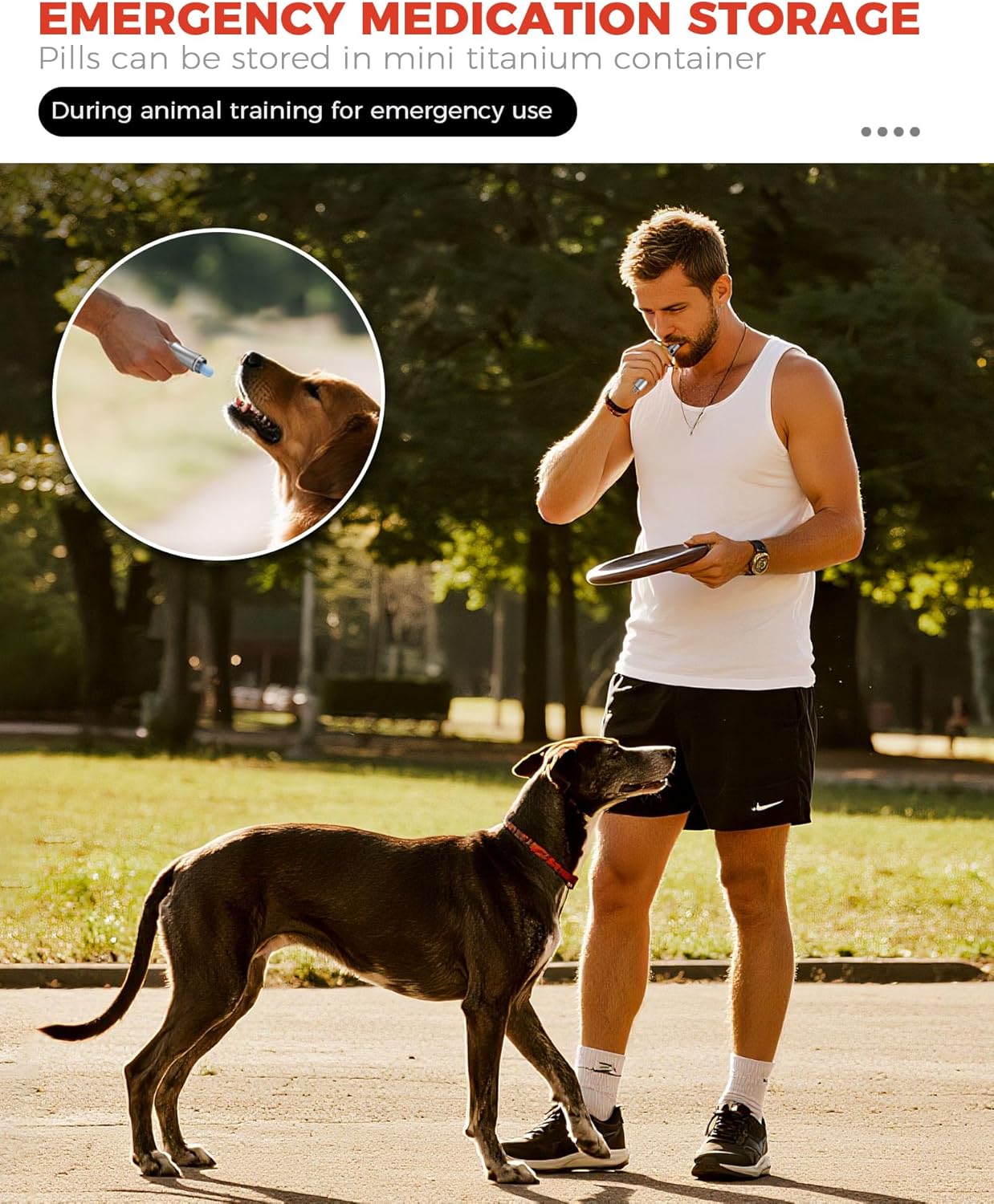 3-in-1 Fire Starter Survival Tool -Titanium Emergency Whistle, Kerosene Lighter & Mini Pill Holder, IPX8 Water-Resistant, Dust-Resistant, Compact for Hiking, Camping, Rescue(Fuel not Included)