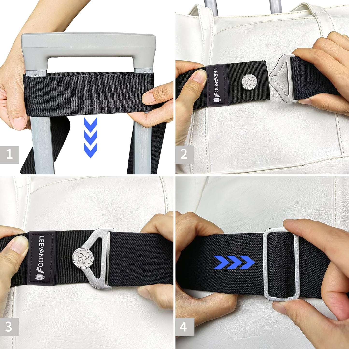 Luggage Straps for Suitcases Add a Bag Luggage Strap,2-in-1 Travel Belt for Luggage Straps Travel Belt Over Handle for Carry On Bag Adjustable Suitcase Belts Airport Travel Accessories Black