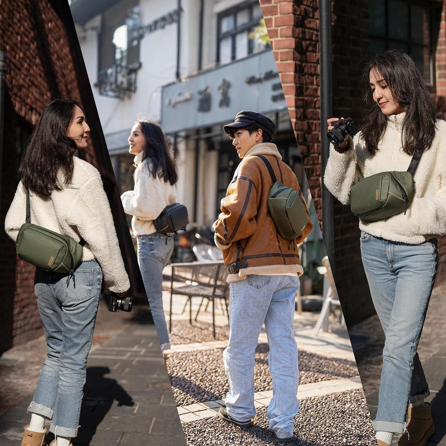 PGYTECH OneGo Solo V2 Camera Sling Bag, 4L Camera Chest Bag Crossbody Fanny Pack for Urban Travel Photographers, Small Shoulder Slingpack for Sony/Canon/Nikon/Mirrorless, Green