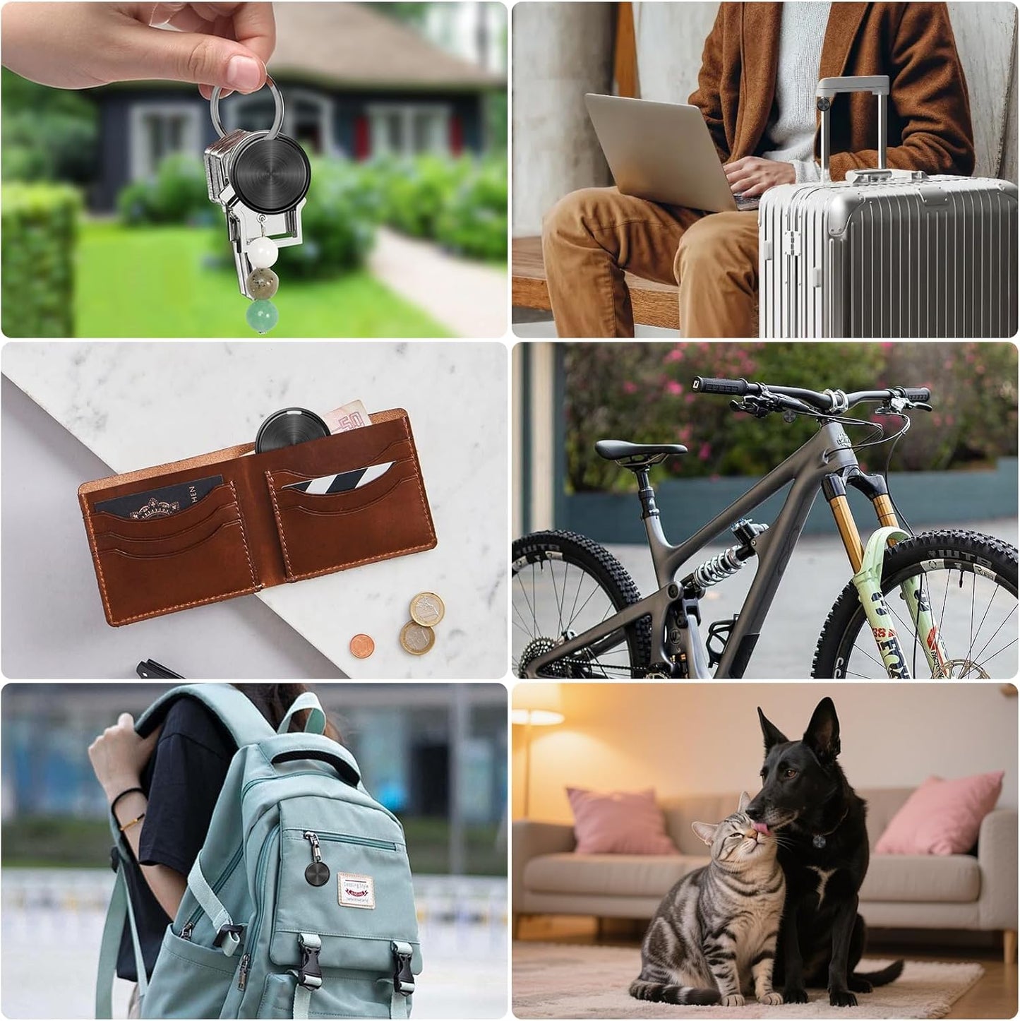 KZO Android Tracker Bluetooth Smart Tag, Works with Google Find Hub App (NOT for iOS or Huawei), Replaceable Battery, Item Finder for Keys/Luggage/Suitcase/Backpack/Wallet, Black, 2 Pack