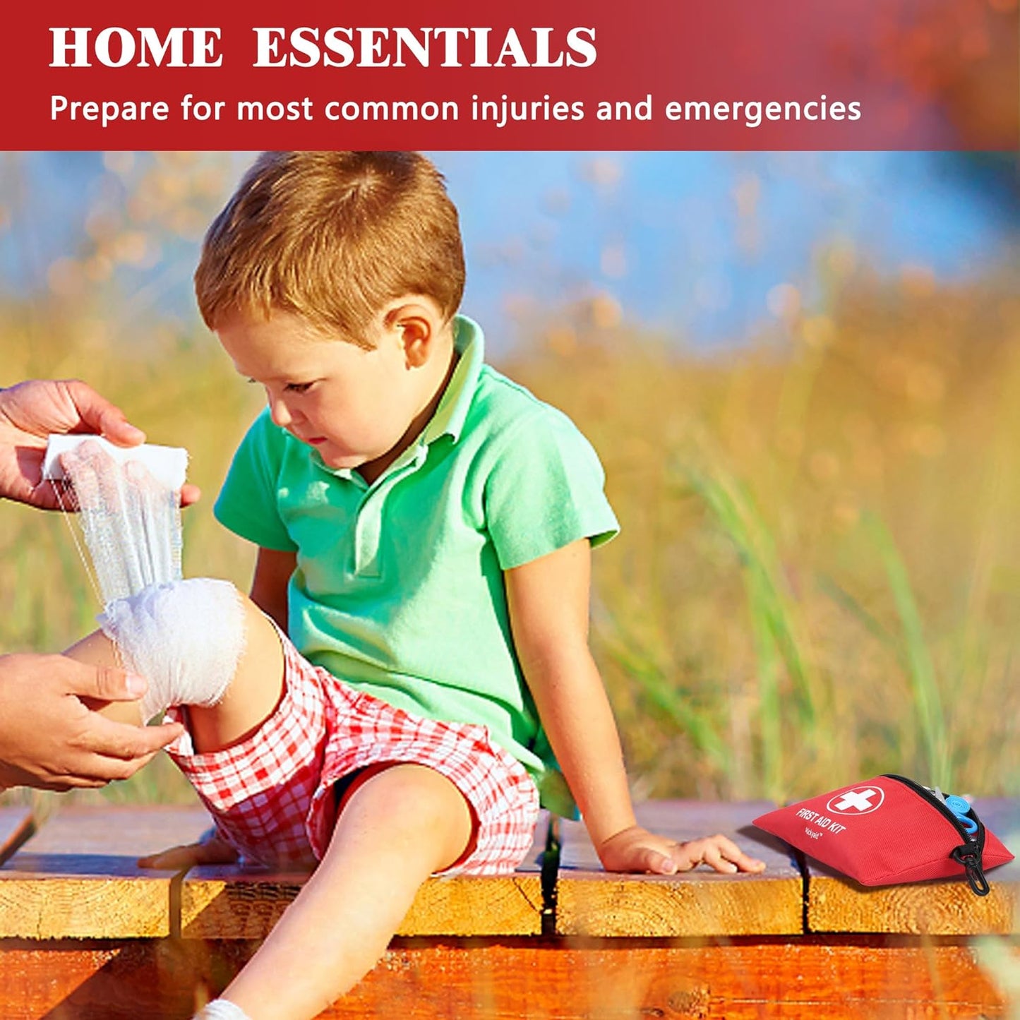 Mini First Aid Kit - 140 Piece Small First Aid Medical Kit for Car, Home, Office, Travel, Camping, Sports, Outdoor, School - Emergency First Aid Supplies and Survival Kit