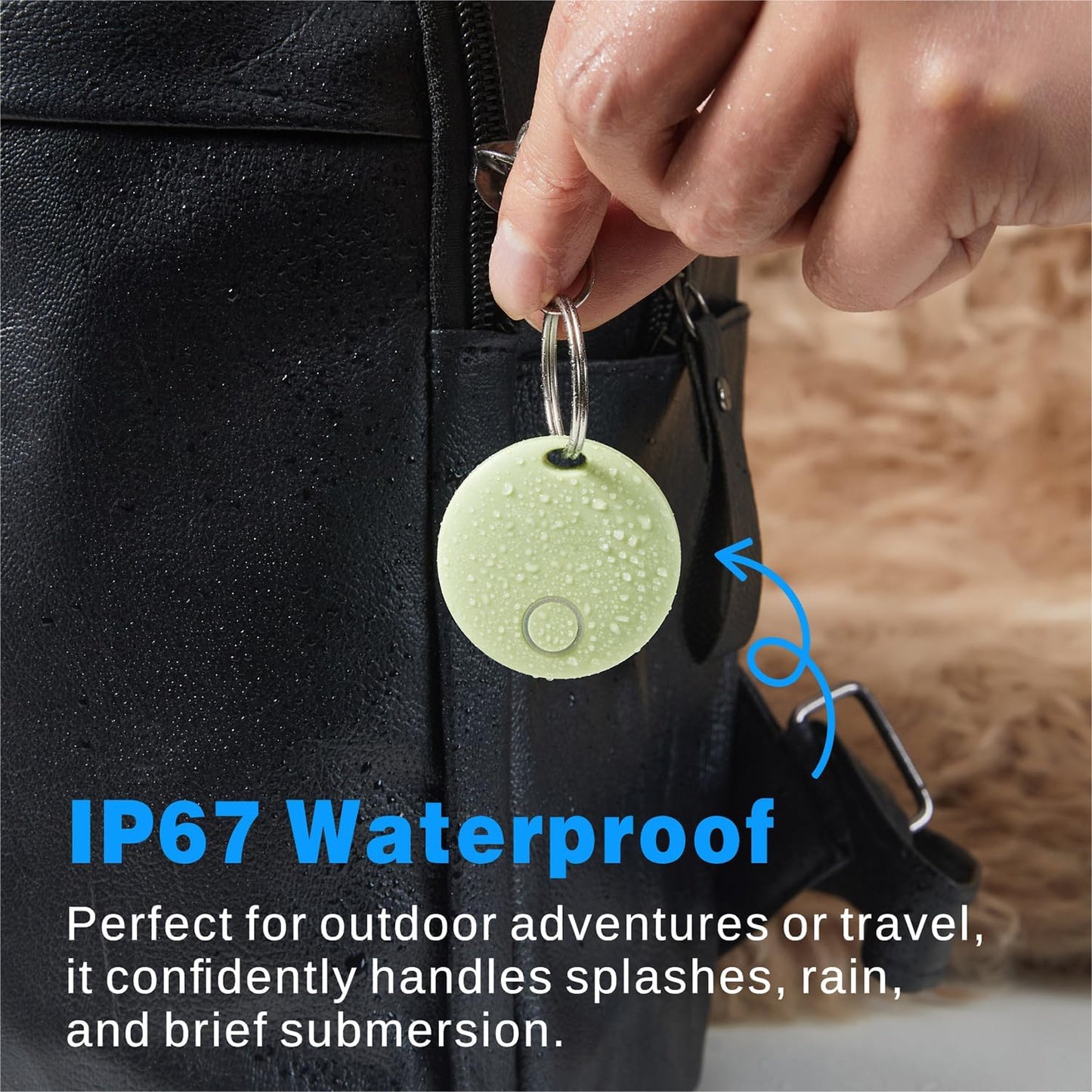 Air Tracker, Smart Bluetooth Tracker Works with Apple Find My (iOS Only), Item Finder Locator for Keys, Luggage, Backpack, IP67 Waterproof, Green