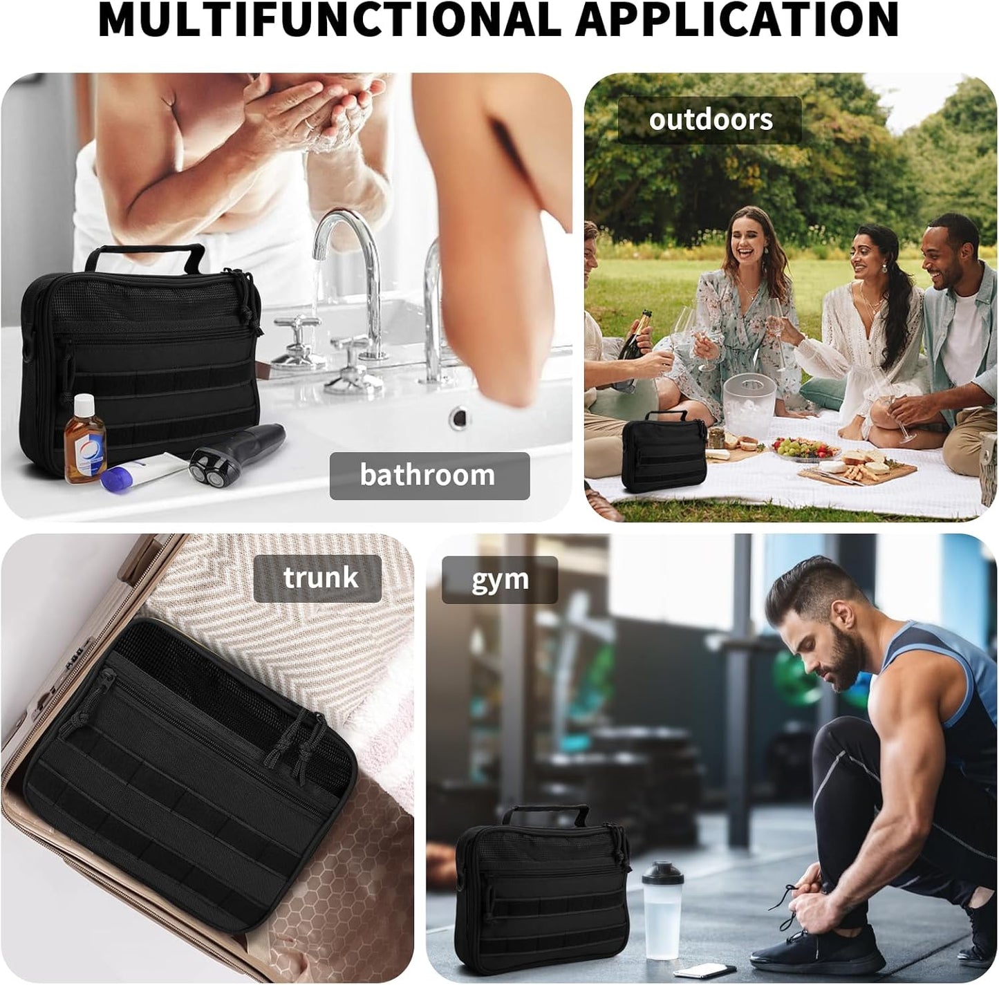 VELVEBAG Mens Toiletry Travel Bag Hanging Toiletry Bag Toiletry Bag Shaving Bag for Men Travel for Cosmetic,Toiletries,Accessories Black