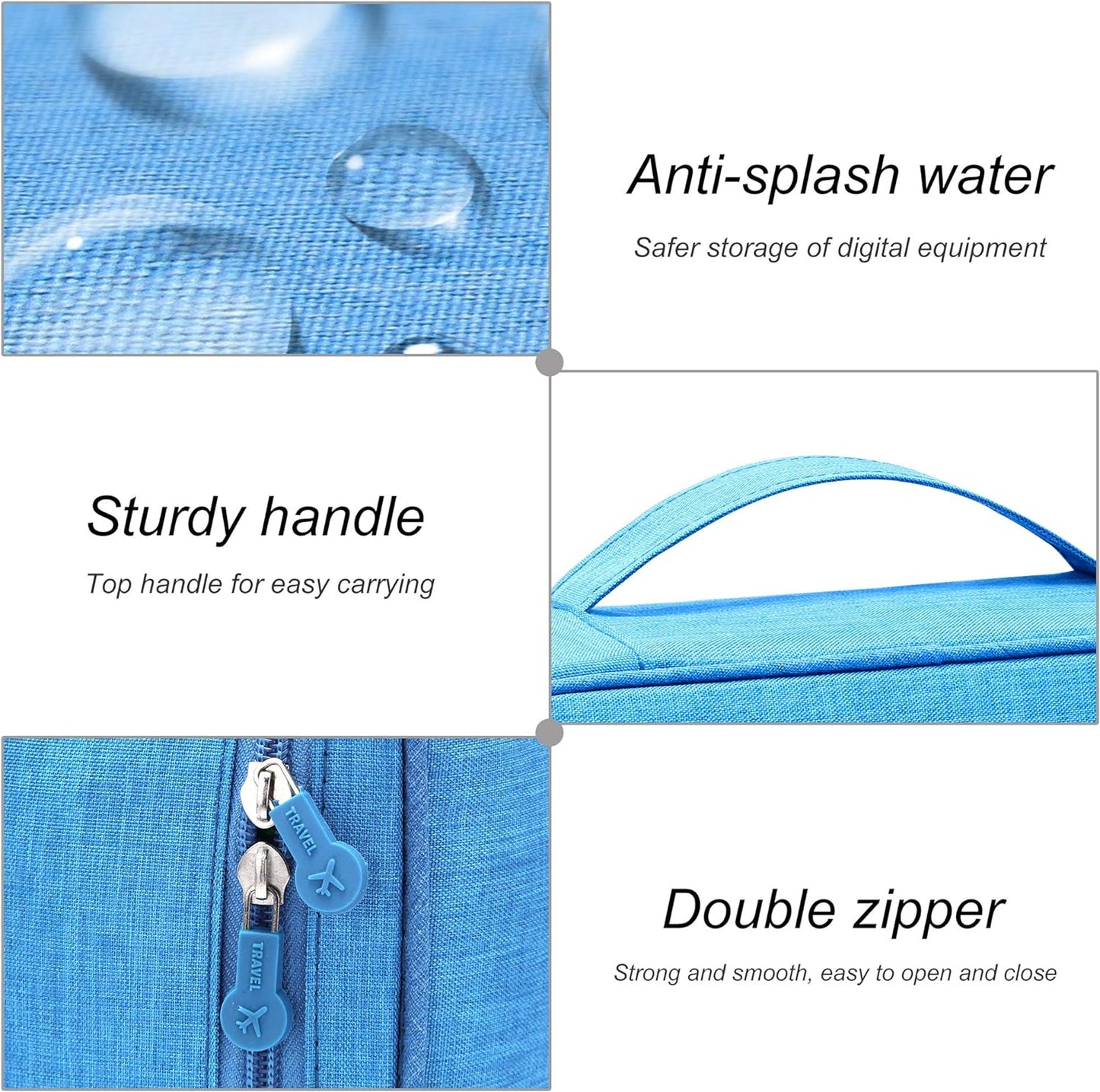 VOCUS Electronics Organizer Travel Cable Organizer Bag for Electronics Accessories, Portable Tech Carring Large Storage Case for Charger, Cord, Power Bank, Hardware