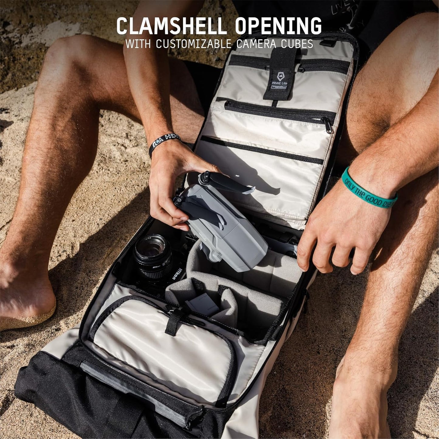 WANDRD PRVKE Lite: Weather-Resistant Travel & Camera Backpack with Laptop Sleeve, Quick Side Access, Clamshell Opening – Ideal Photography & Travel Bag