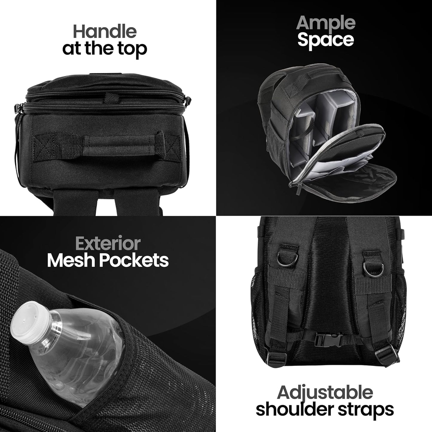 Tamrac Jazz 84 v2.0 Camera Backpack for Photographers, DSLR Camera Bag with Laptop Compartment, Professional Photography Backpack, Travel Camera Carrying Case with Adjustable Shoulder Straps – Black