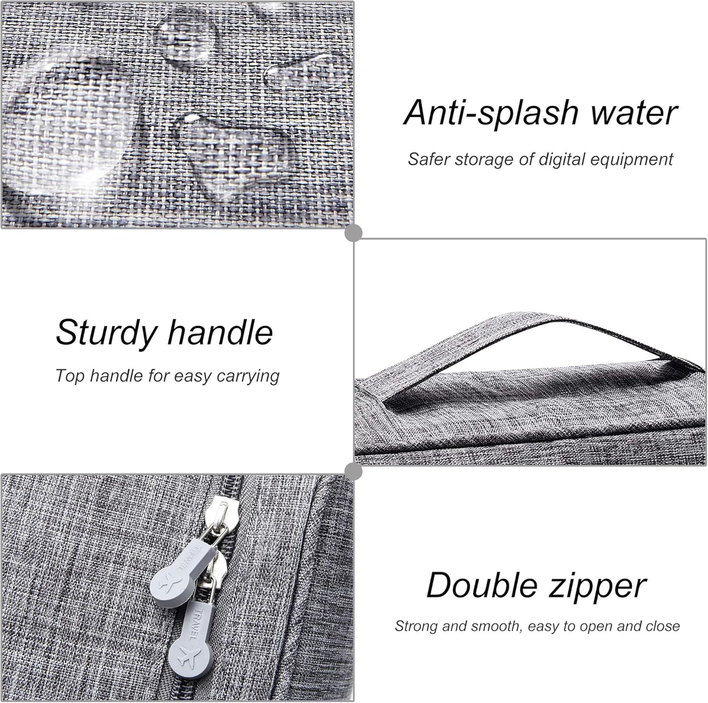 VOCUS Electronics Organizer Travel Cable Organizer Bag for Electronics Accessories, Portable Tech Carring Large Storage Case for Charger, Cord, Power Bank, Hardware