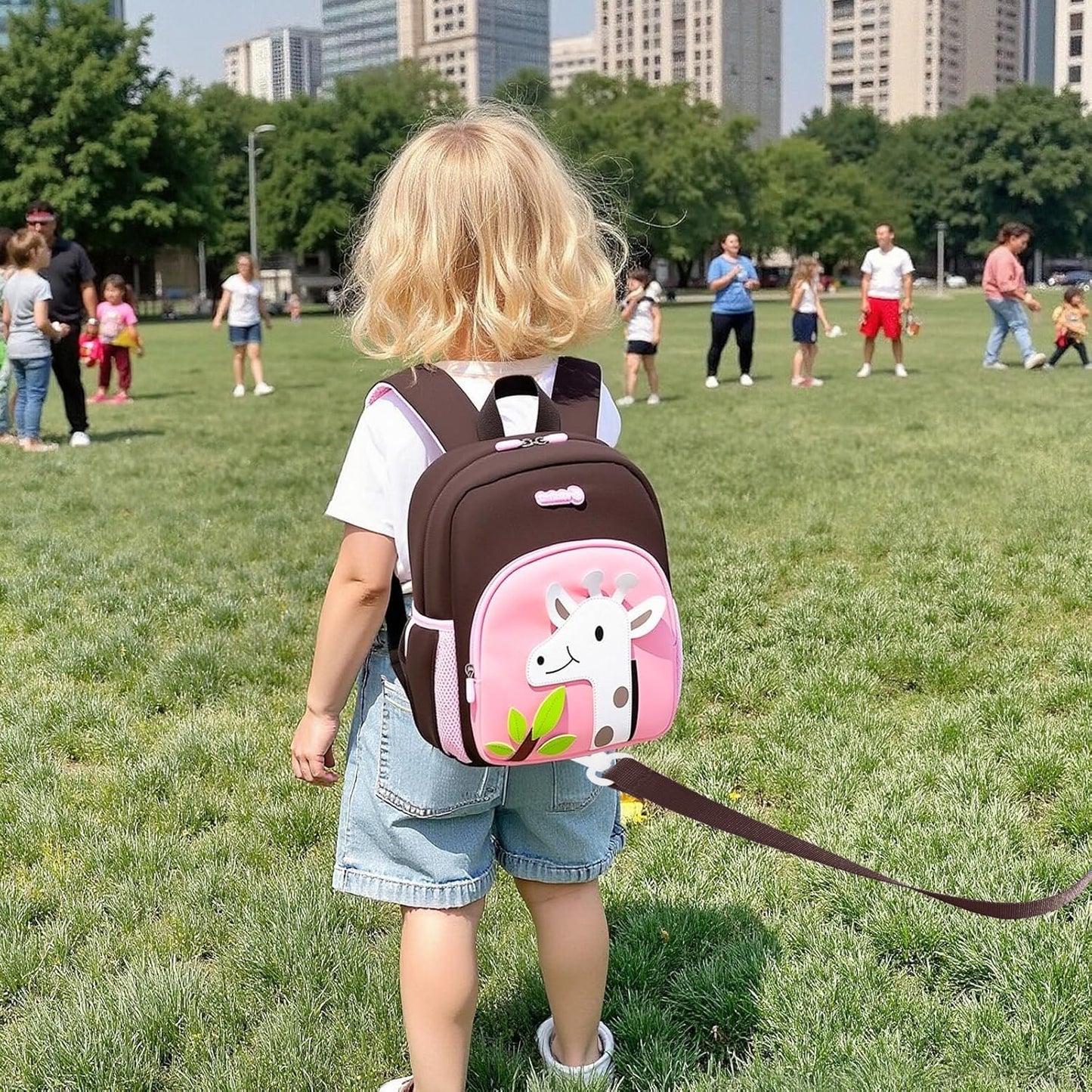 Padgene Toddler Harness Backpacks Safety Leash Kids Anti Lost Kindergarten Preschool Backpack Neoprene Lightweight Animal Schoolbag 3D Cartoon Dinasour Mini Travel Bag for Boys Girls Ages 3-5