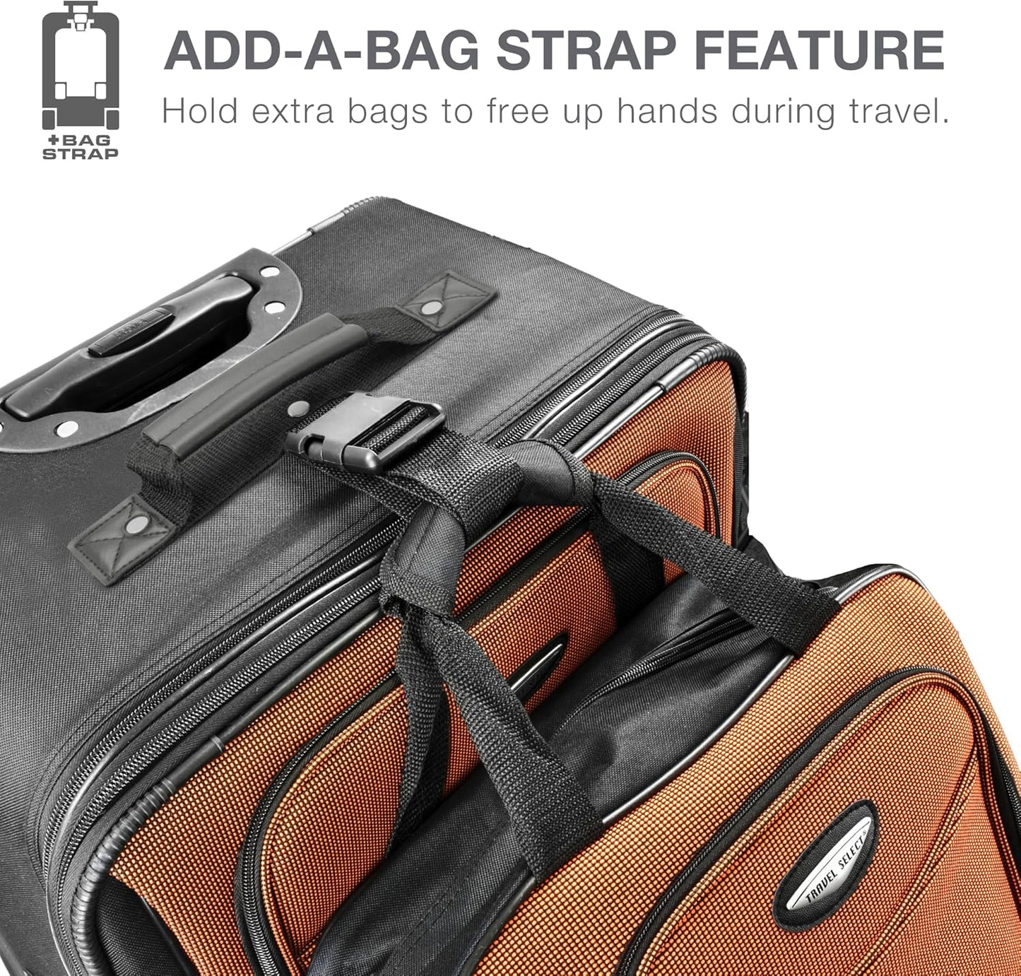 Travel Select Amsterdam 4-Piece Softside Expandable Rolling Luggage Set, Lightweight 2-Wheel Suitcases, Packing Cubes, Travel Tote, Durable Polyester Construction, Gray