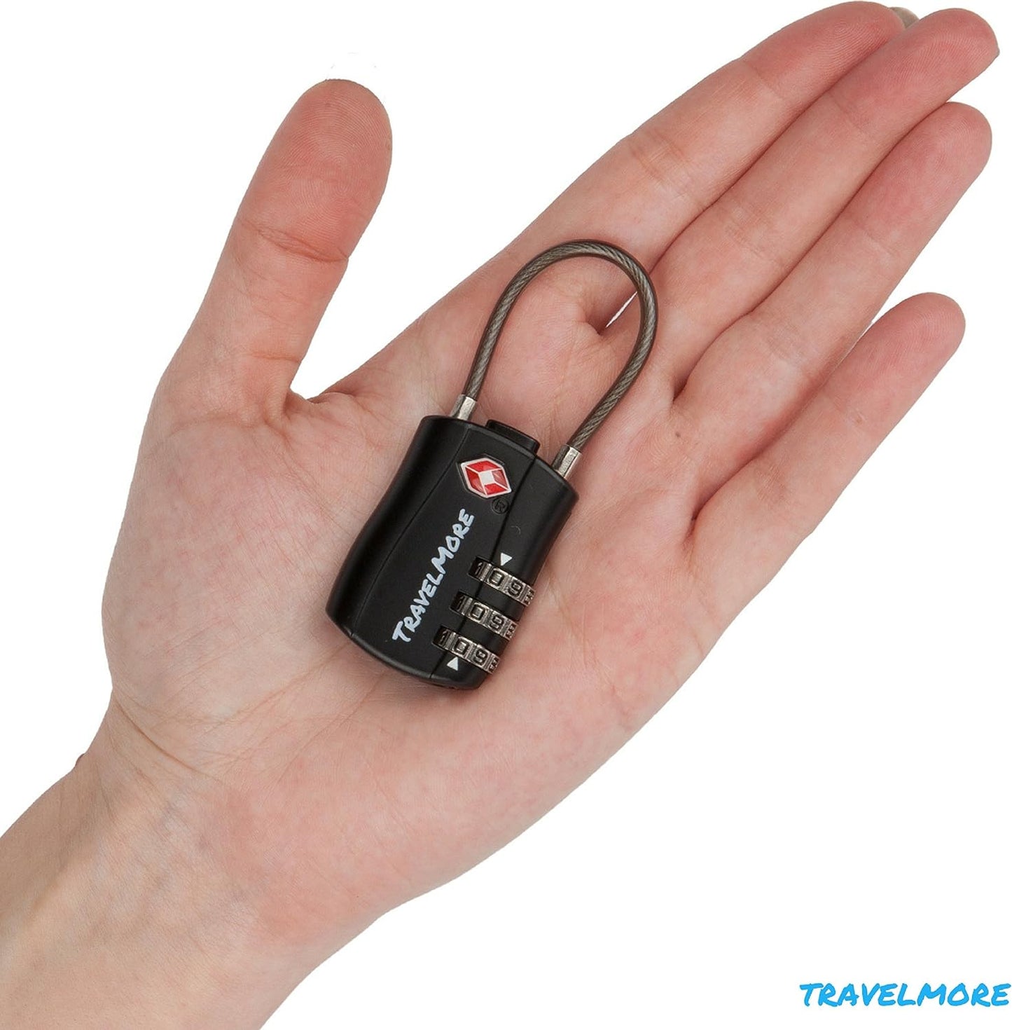 4 Pack TSA Approved Travel Combination Cable Luggage Locks for Suitcases & Backpacks - Black