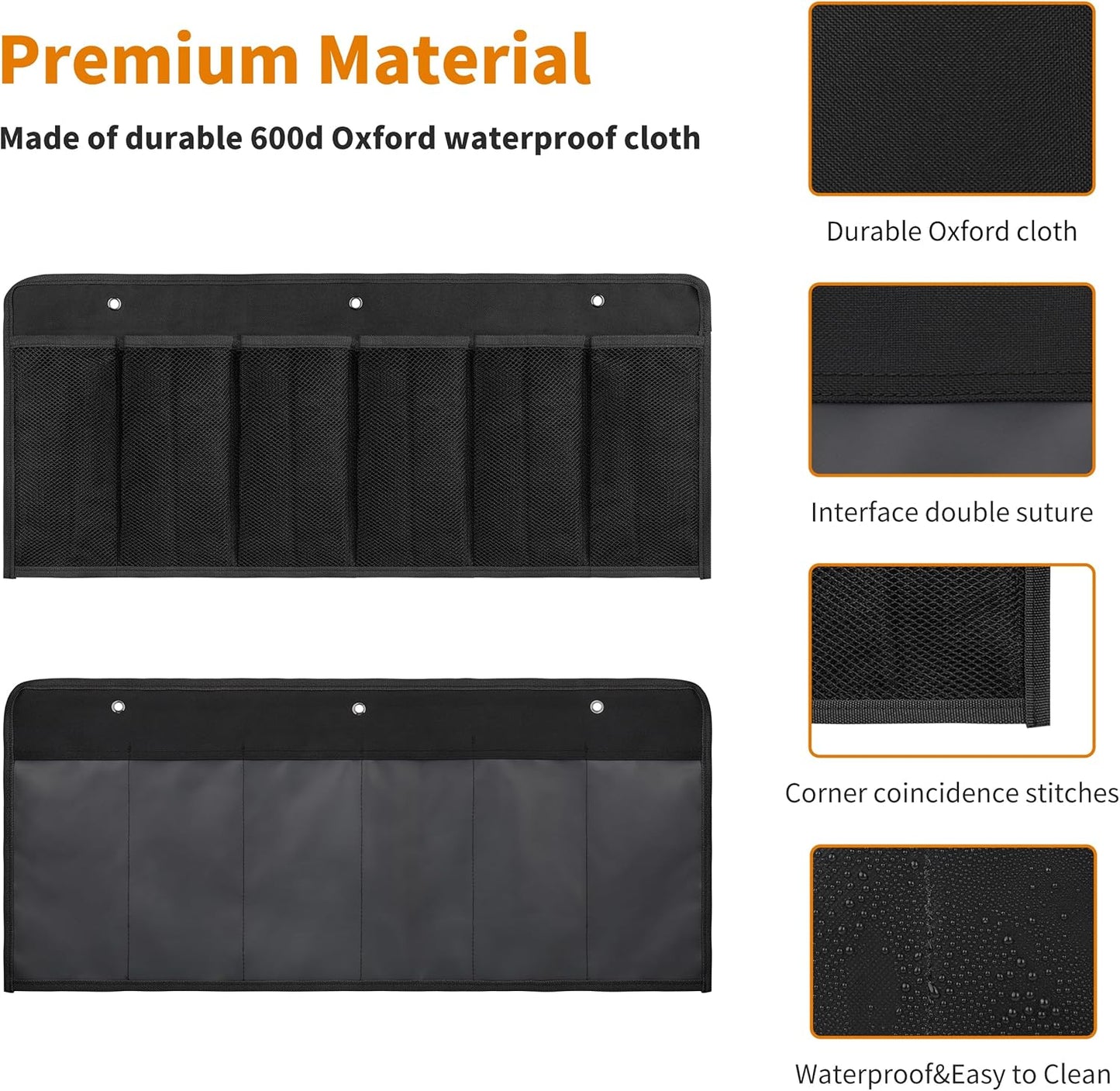 RV Shoe Pockets 6 Large Pockets Heavy Hanging Bedside Storage Organizer with Sturdy Hooks Storage Pockets Hangs on bed for Shoes Toys and Tool Accessories