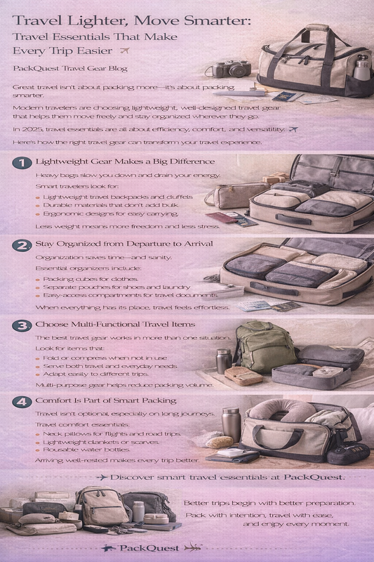 Travel Lighter, Move Smarter: Travel Essentials That Make Every Trip Easier PackQuest