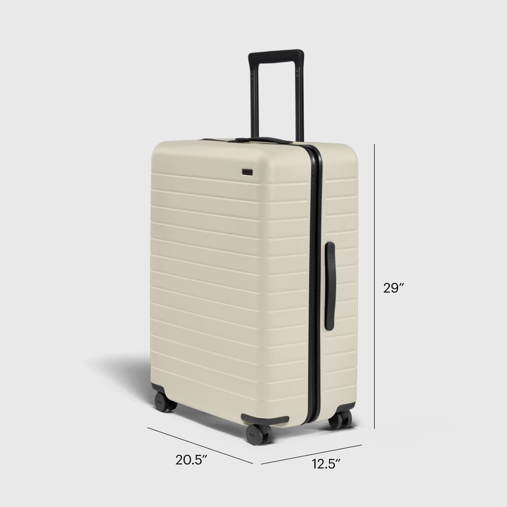 Away Large Checked Luggage, 29 Inch Hardside Suitcase with Spinner Wheels, Lightweight & Durable, TSA Lock, Salt White Matte