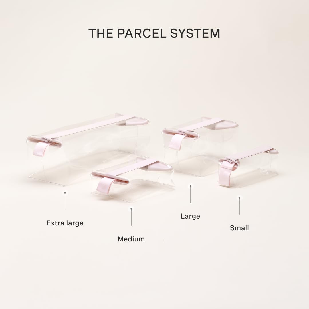 Cadence Parcel - Clear Kit with Magnetic Closure - Durable and Leak-Resistant Travel Toiletry Kit - Modular Design - Hygiene Bag for Travel Essentials - 2 Qt - Rose