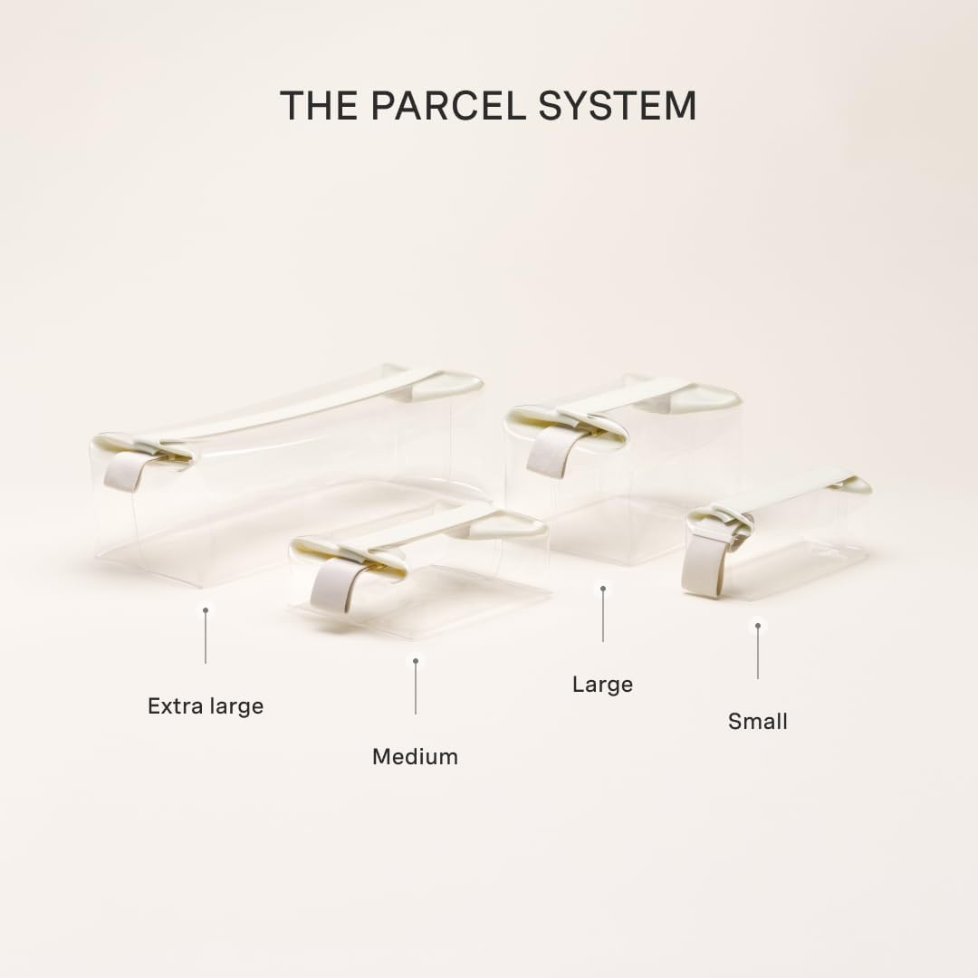 Cadence Parcel - Clear Kit with Magnetic Closure - Durable and Leak-Resistant Travel Toiletry Kit - TSA-Compliant & Modular Design - Hygiene Bag for Travel Essentials - .5 Qt - Pebble