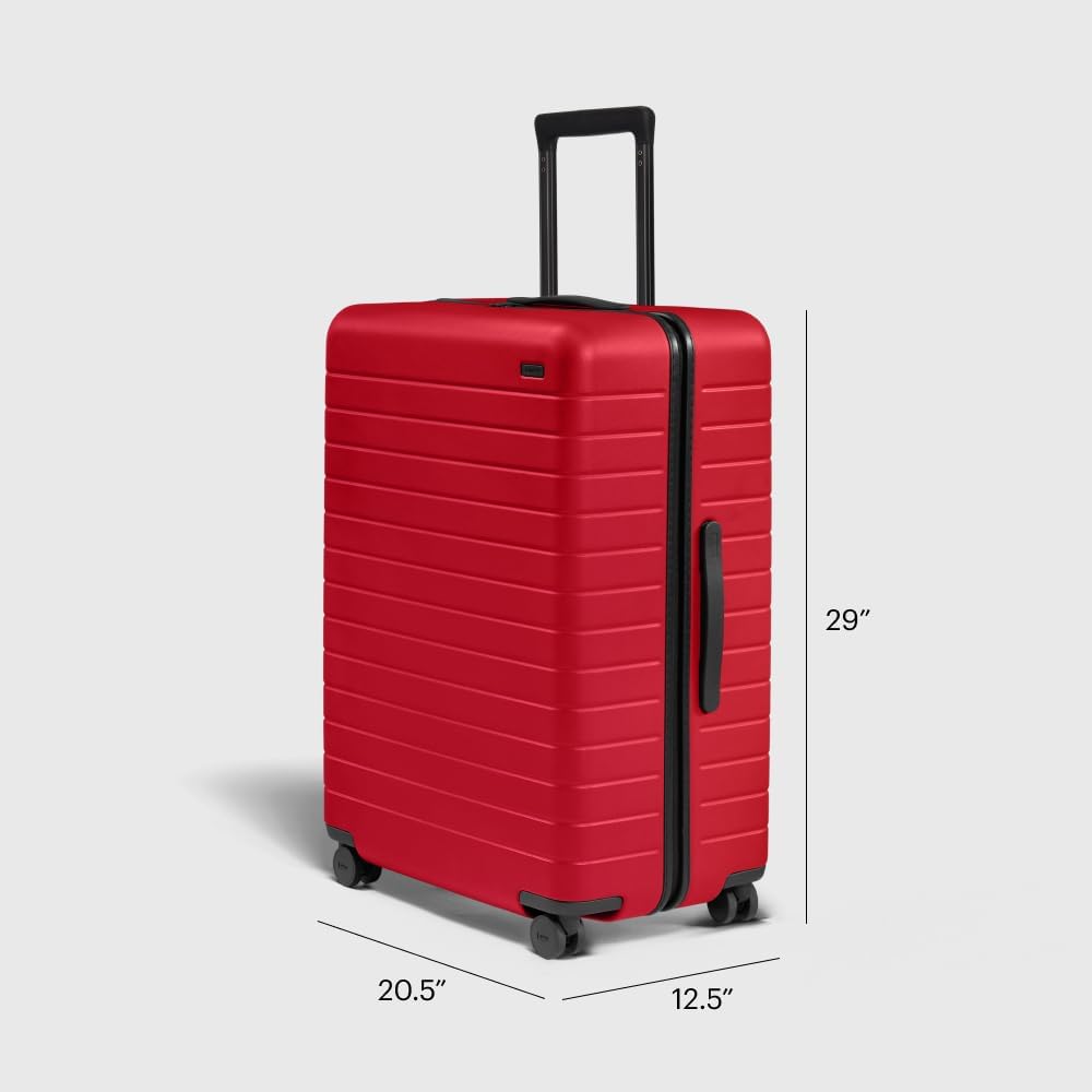 Away Large Checked Luggage, 29 Inch Hardside Suitcase with Spinner Wheels, Lightweight & Durable, TSA Lock, Cherry Red