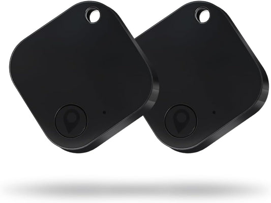 Bluetooth Tracker Tag 2 Pack, Work with Apple Find My (iOS Only, Not for Android), Item Finder for Keys, Backpack, Suitcase, Wallet, Luggage, Black