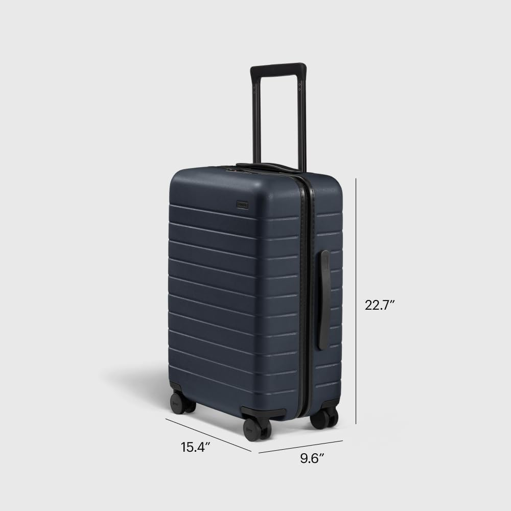 Away Bigger Carry-On Luggage, Lightweight Hardside Large Suitcase with Spinner Wheels, TSA Lock, Airline Approved, Navy Blue