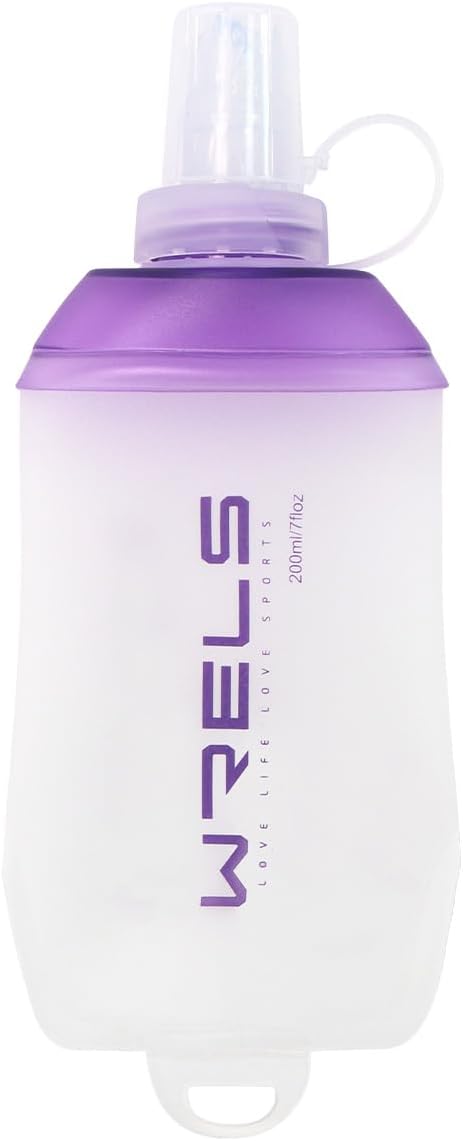 200ml/350ml/500ml Collapsible Soft Flask,BPA Free Folding Soft Water Bottle with Hanging Ring,Lightweight TPU Hydration Flask for Running Marathon Cycling Hiking