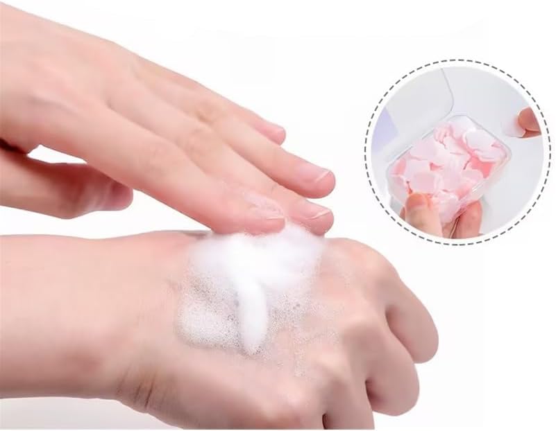 3 Boxes 300Pcs Portable Hand Washing Soap Sheets, Different Scented Mini Petal Hand Wash Soap Sheets, Disposable Soluble Soap for Outdoor Travel, Camping, Hiking