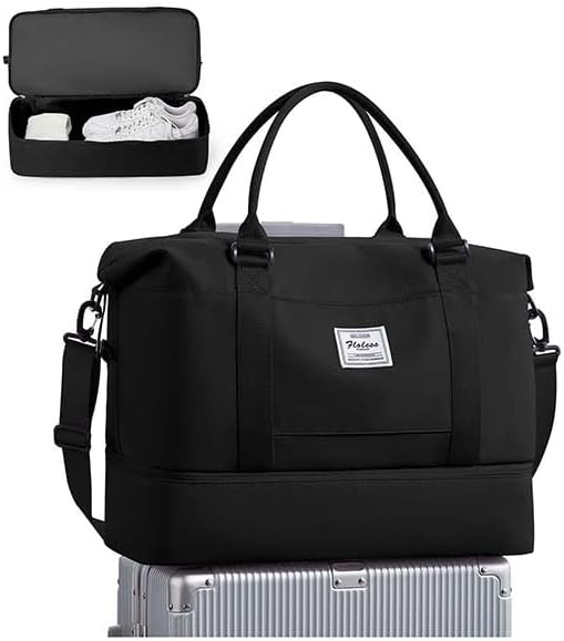 Travel Duffel Bag, Sports Tote Gym Bag, Shoulder Weekender Overnight Bag for Women