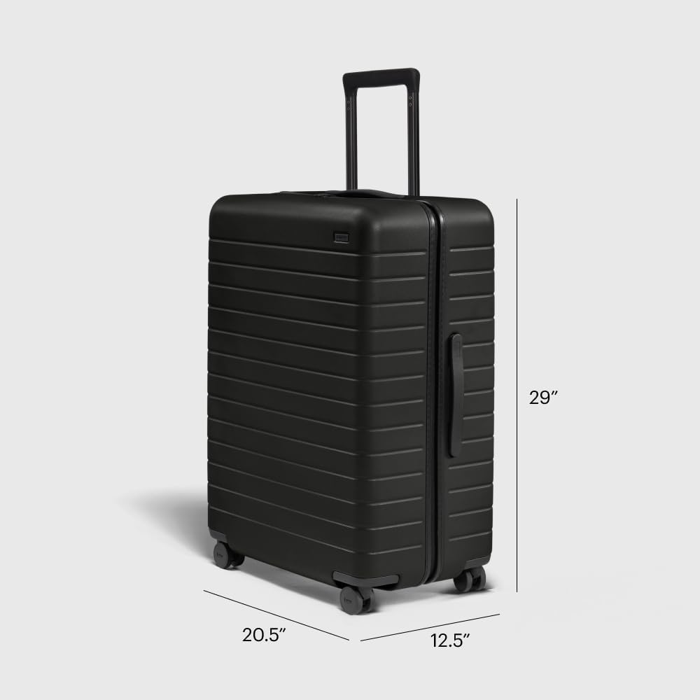 Away Large Checked Luggage, 29 Inch Hardside Suitcase with Spinner Wheels, Lightweight & Durable, TSA Lock, Jet Black