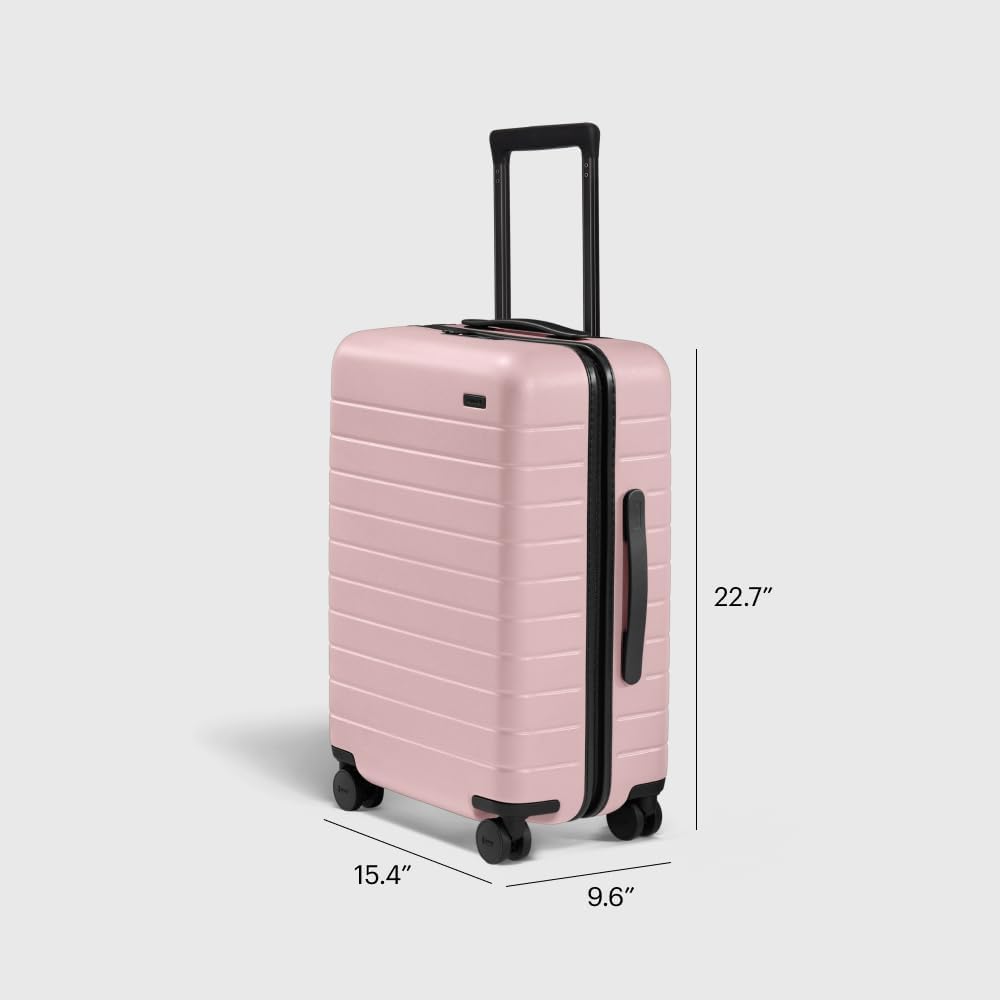 Away Bigger Carry-On Luggage, Lightweight Hardside Large Suitcase with Spinner Wheels, TSA Lock, Airline Approved, Blush Pink